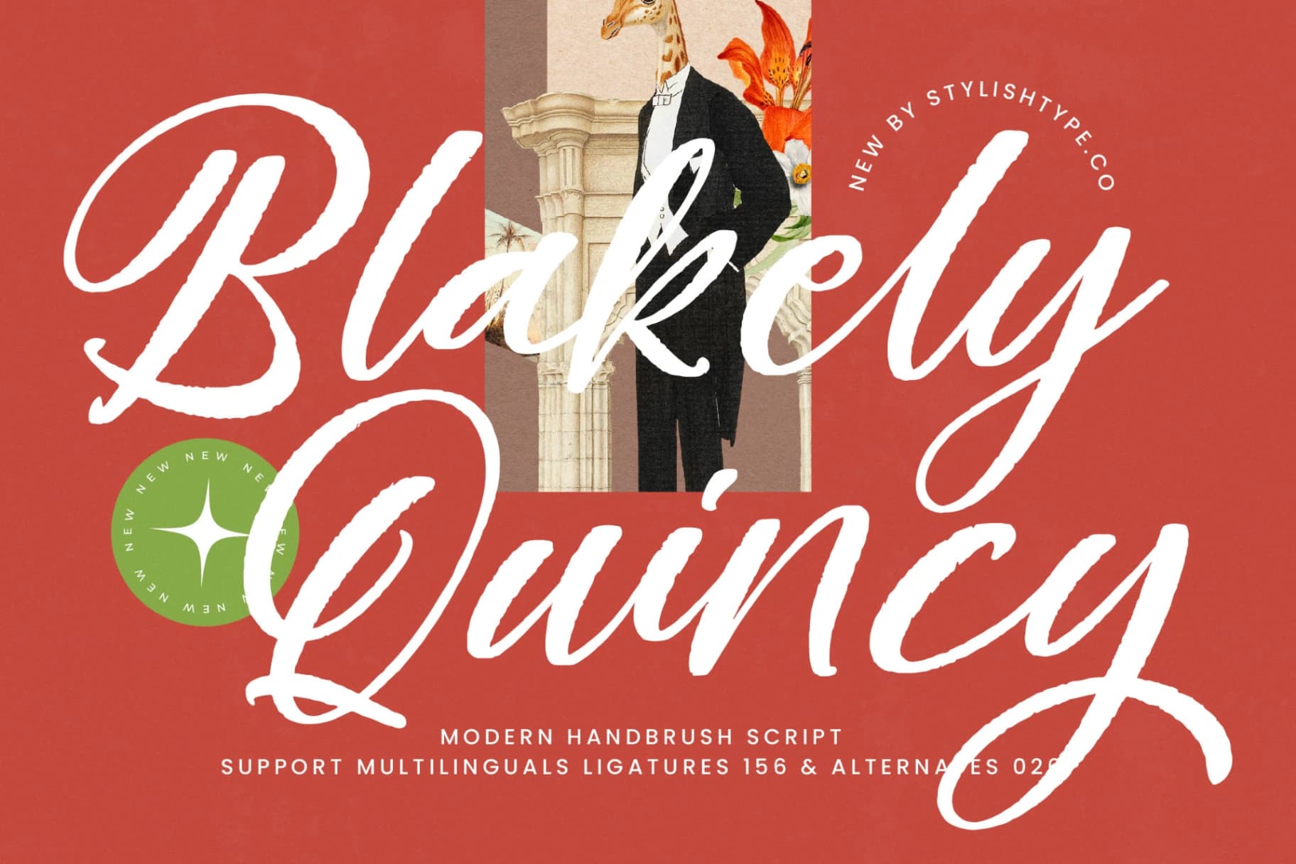 Preview of Blakely Quincy - Bold Handbrush Script font