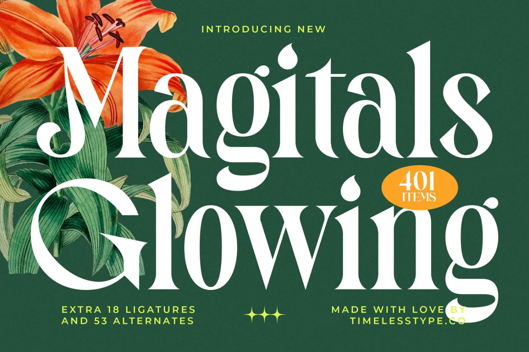 Preview 1 for Magitals Glowing - New Modern Serif Font