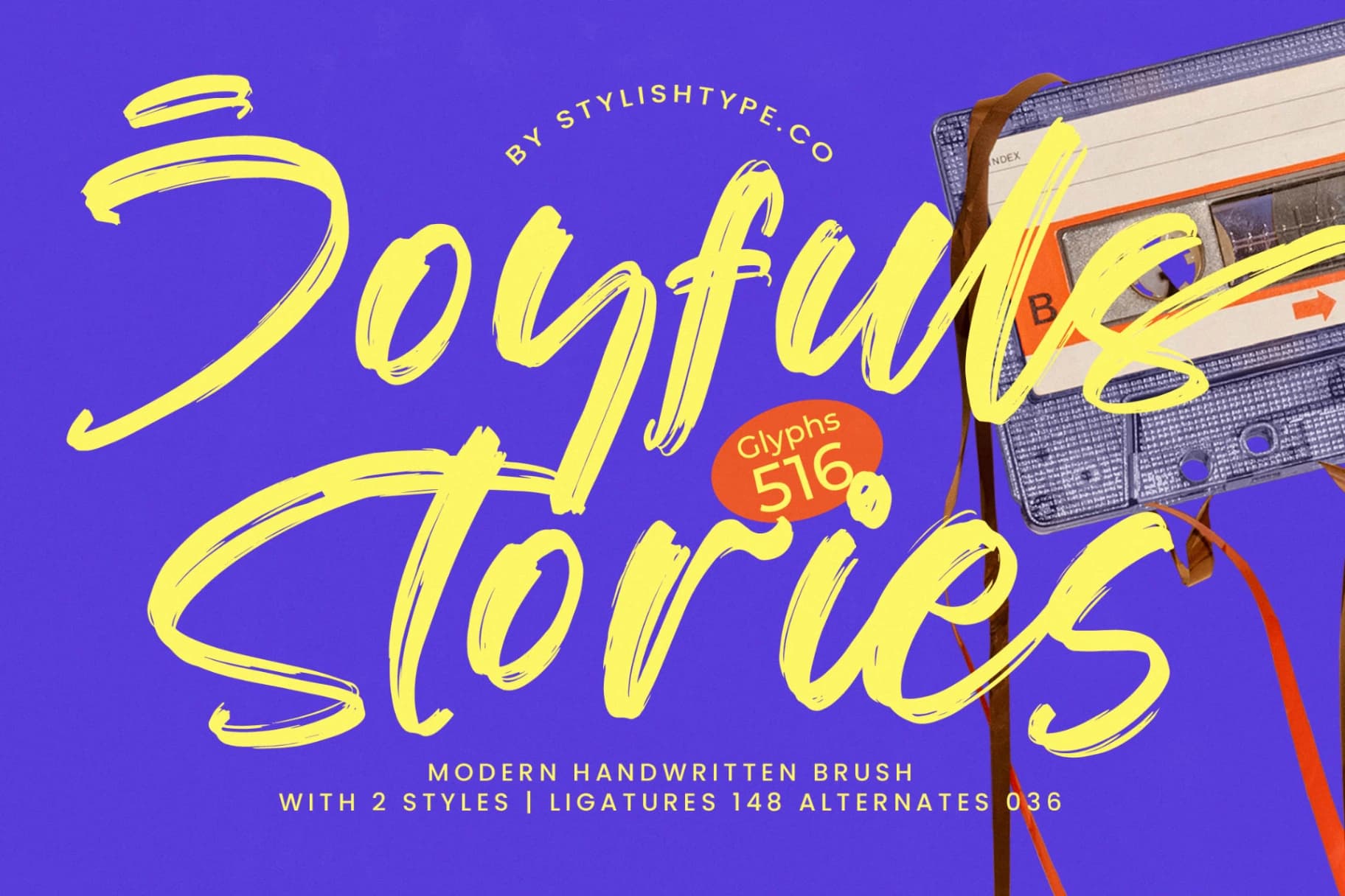 Preview of Joyfuls Stories - Modern Handwritten Brush font