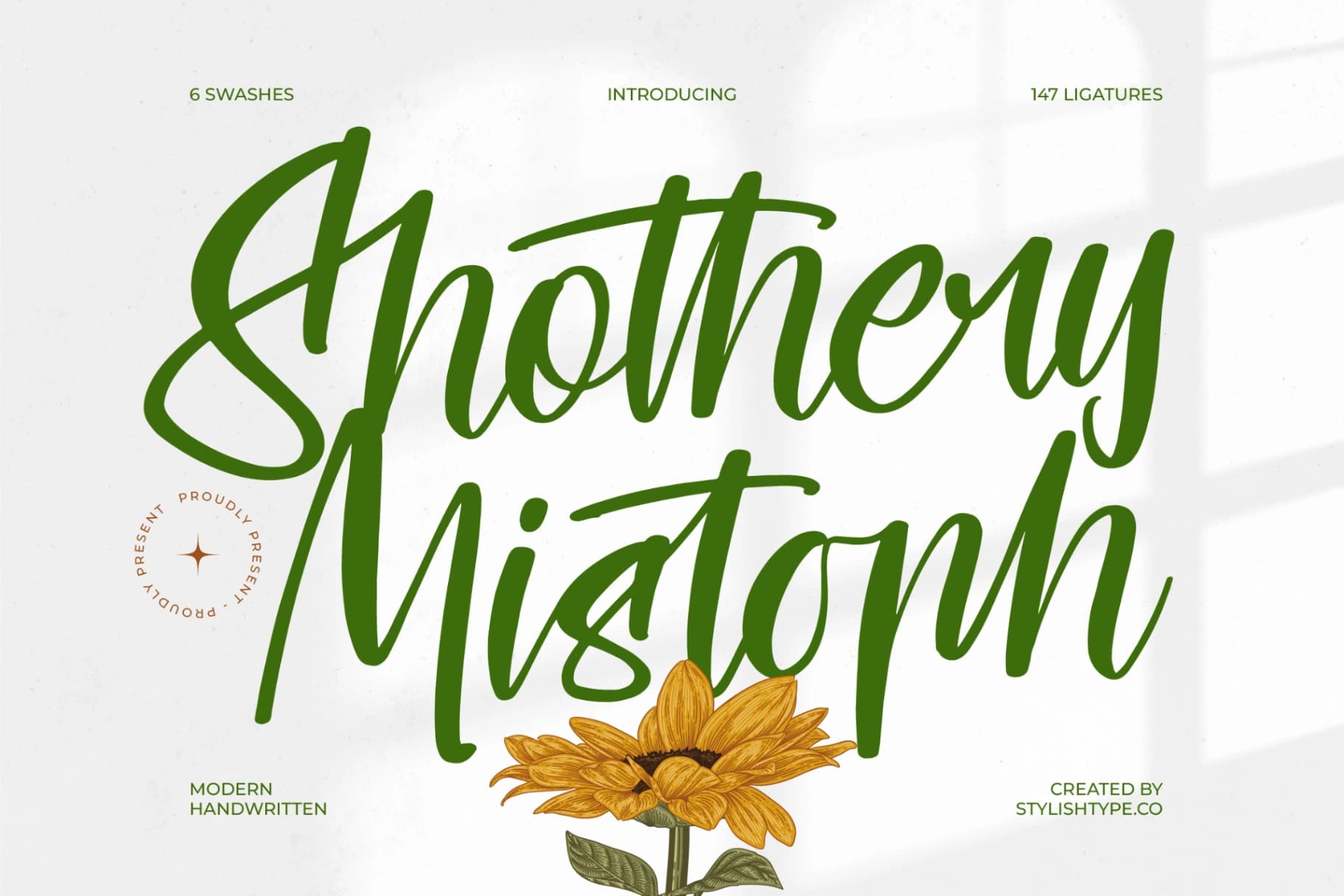 Preview of Shothery Mistoph - Modern Handwritten Font font
