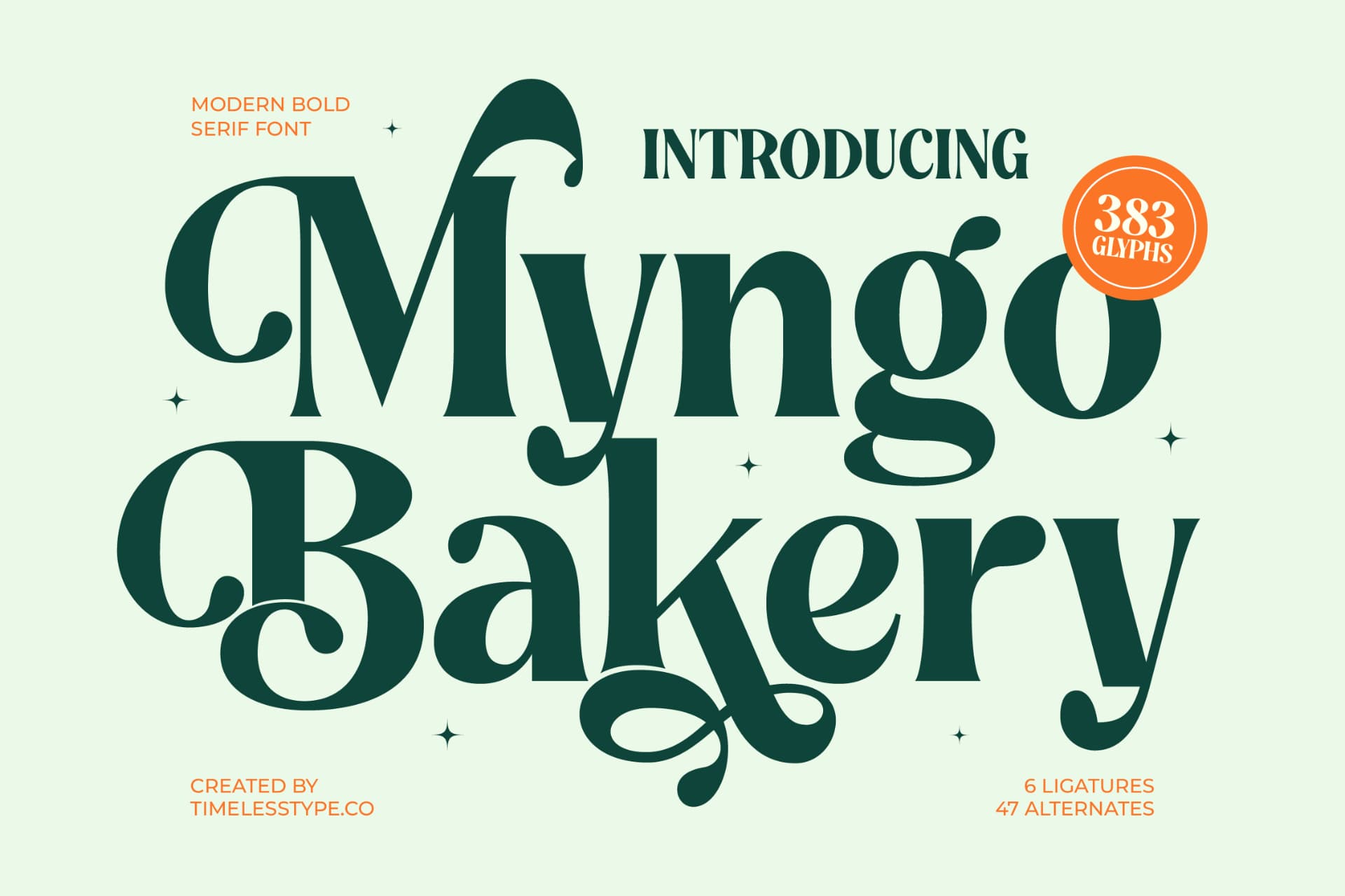 Preview of Myngo Bakery - Modern Bold Serif Font font
