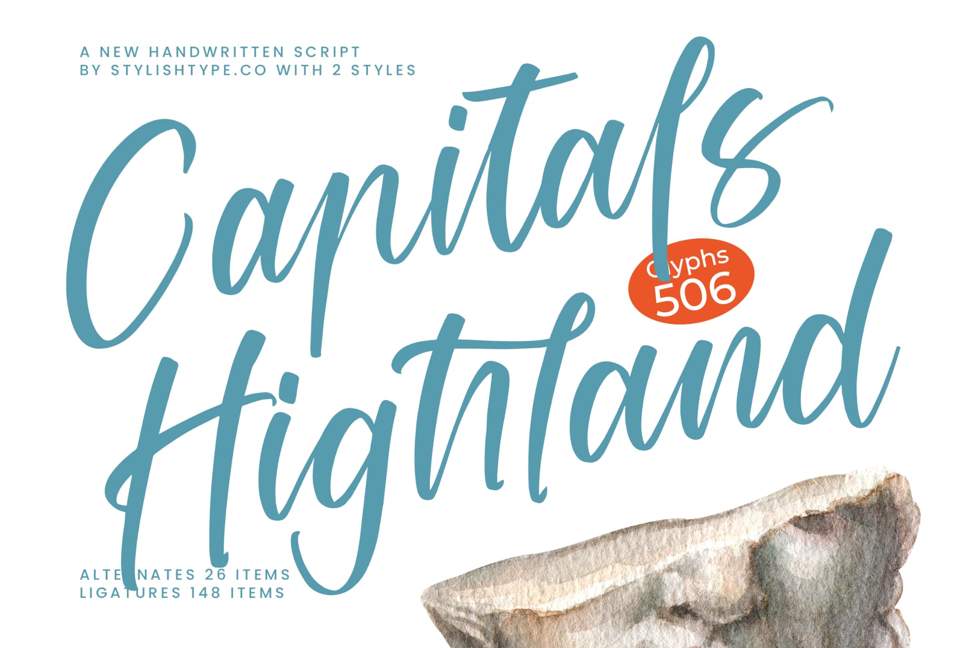 Preview of Capitals Highland - New Handwritten Script font
