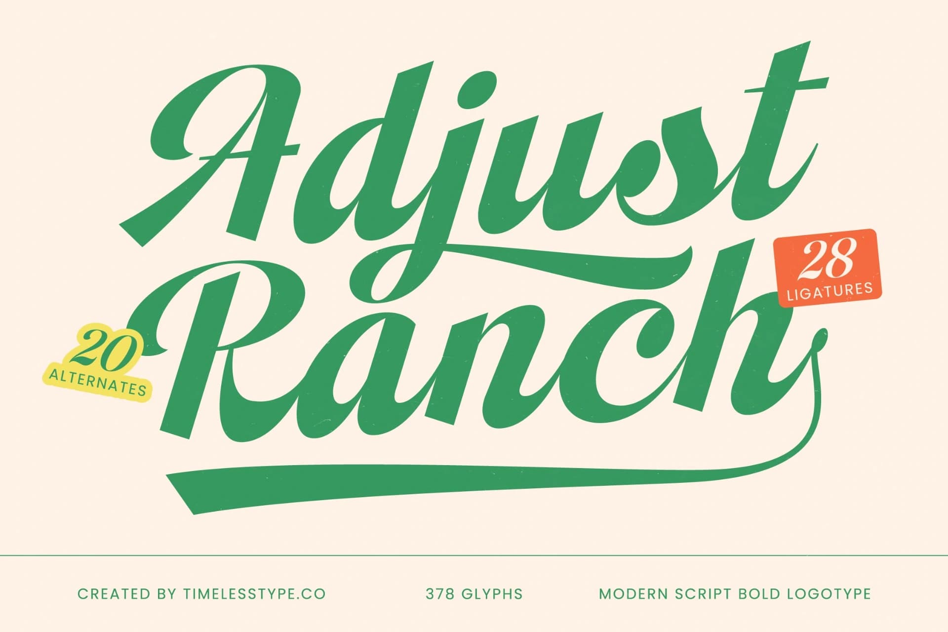 Preview 1 for Adjust Ranch - Modern Script Bold Logotype