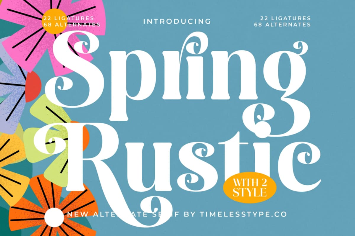 Spring Rustic - New Alternate Serif Font font preview 1