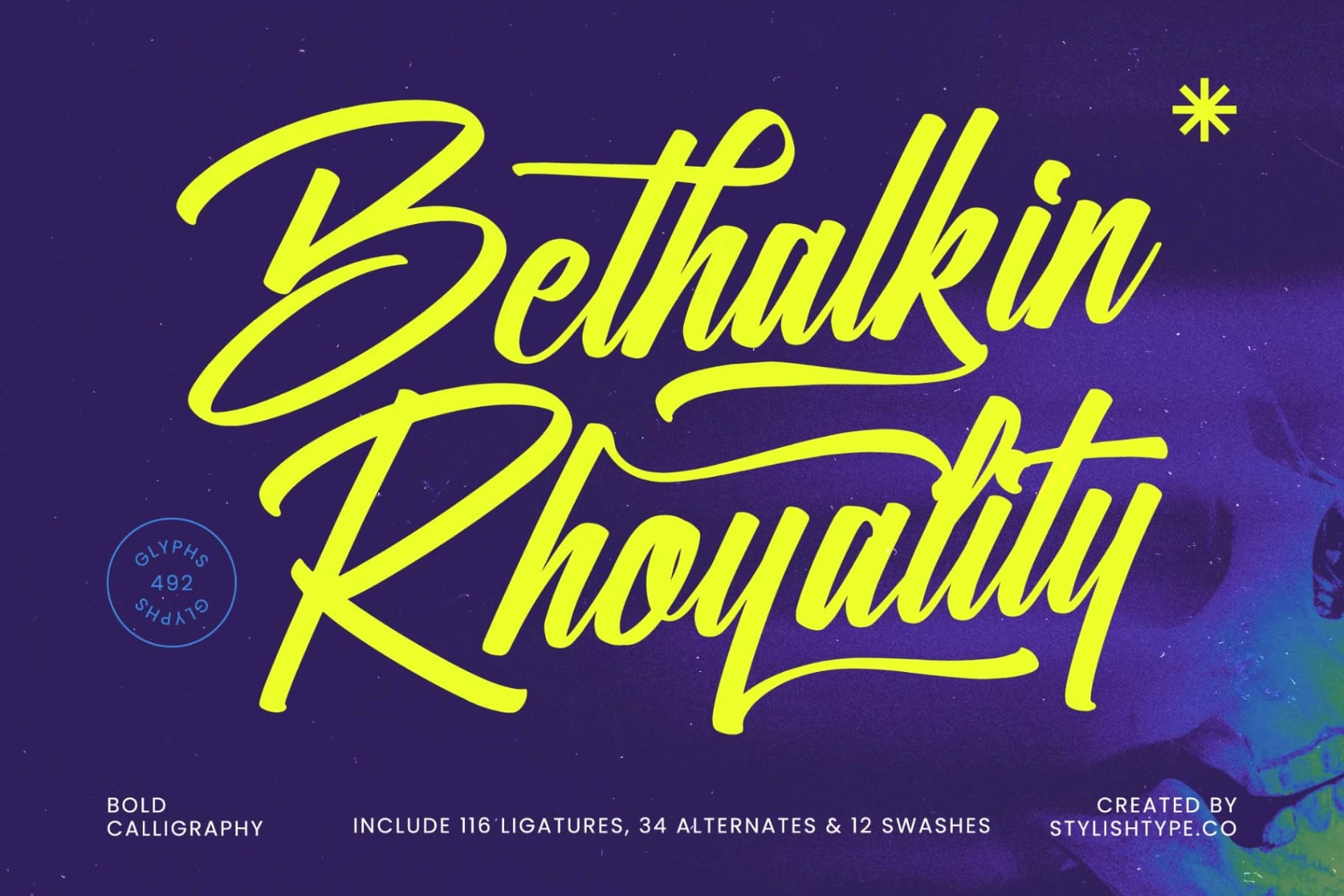 Preview of Bethalkin Rhoyality - Bold Calligraphy Font font