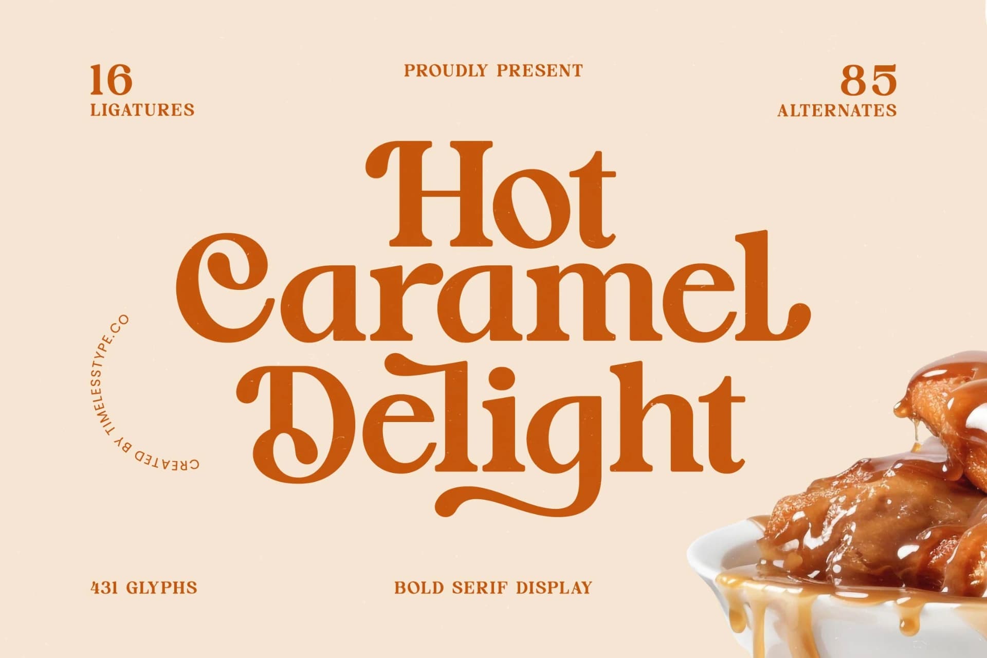 Preview of Hot Caramel Delight - Bold Serif Font font