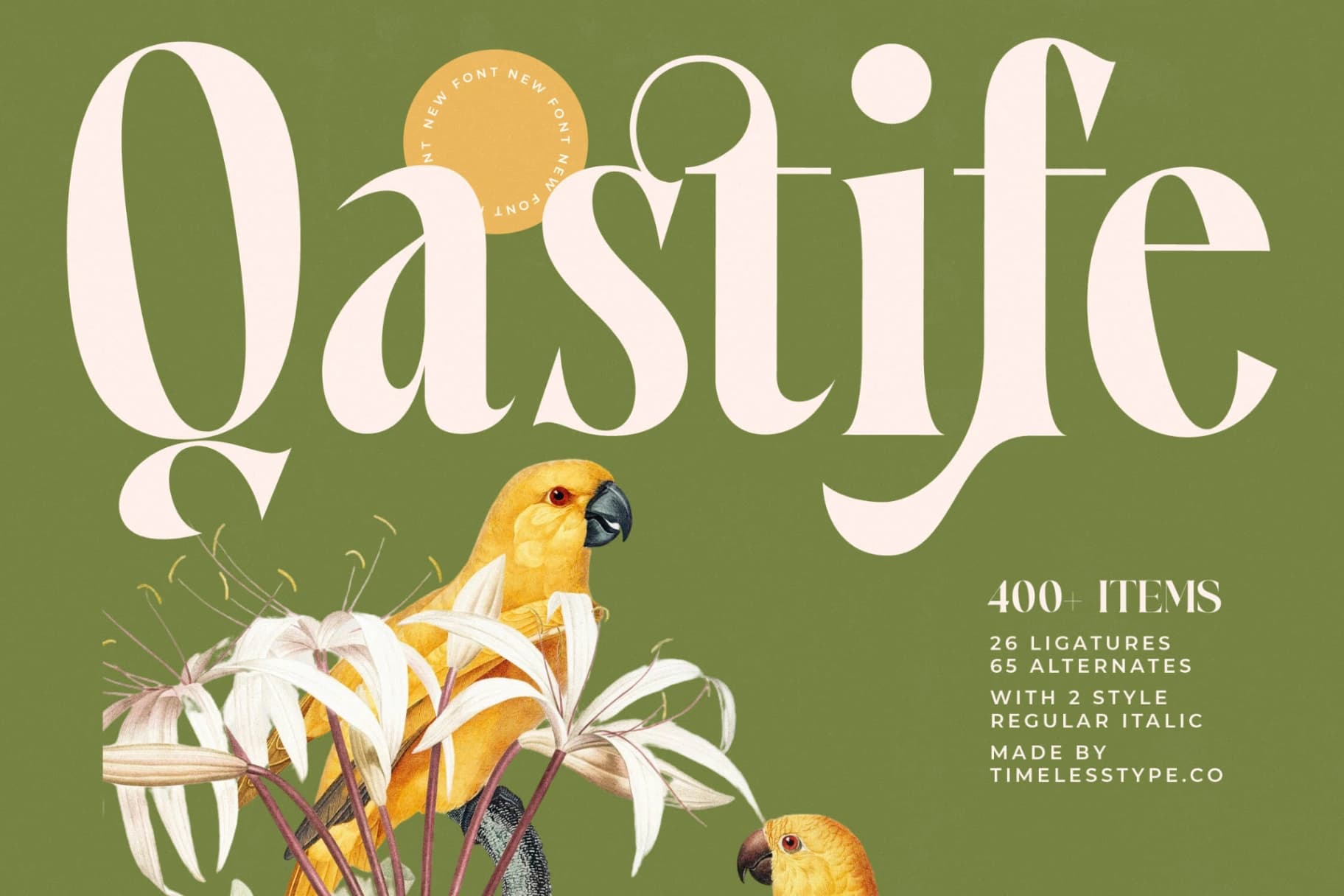 Preview of Qastife - Modern Serif Font font