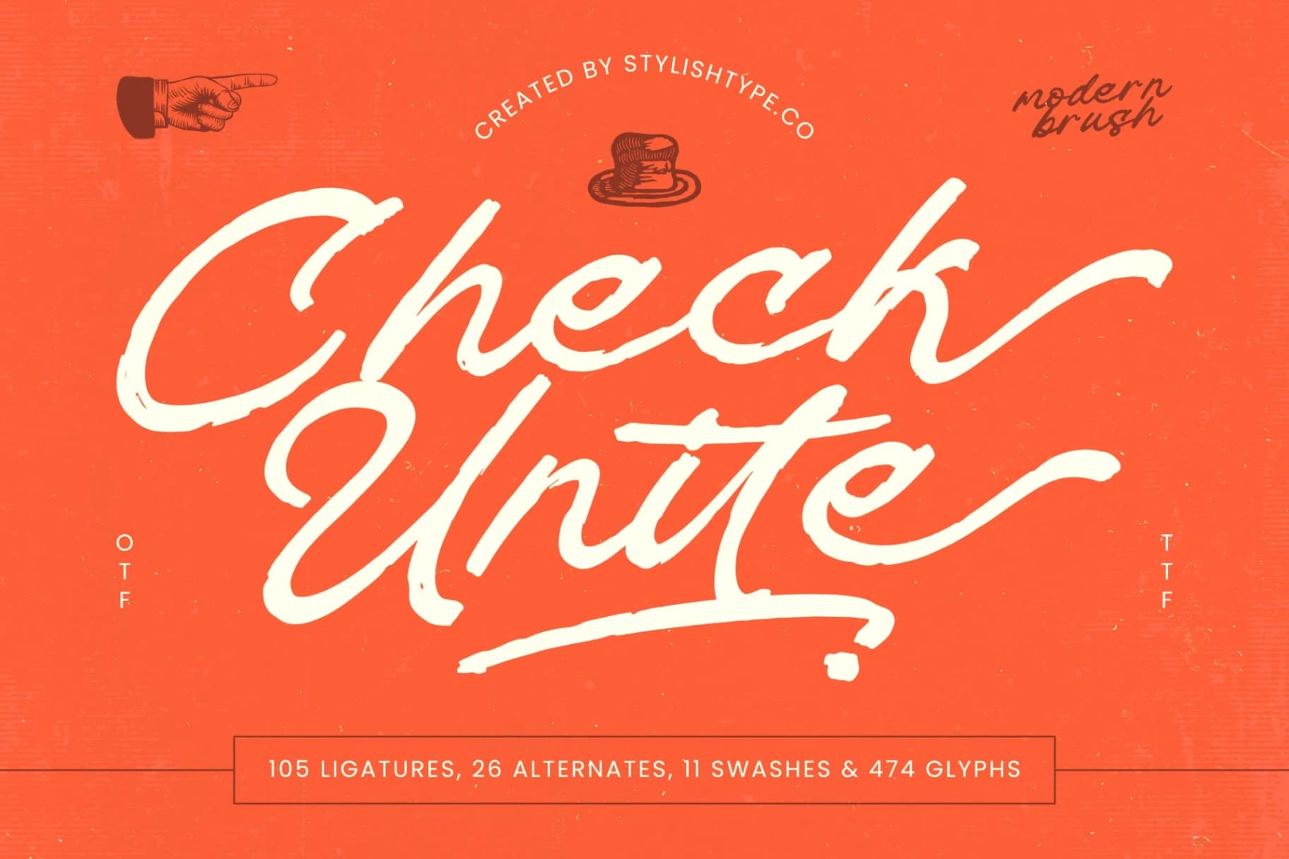 Preview of Check Unite - Modern Brush Font font