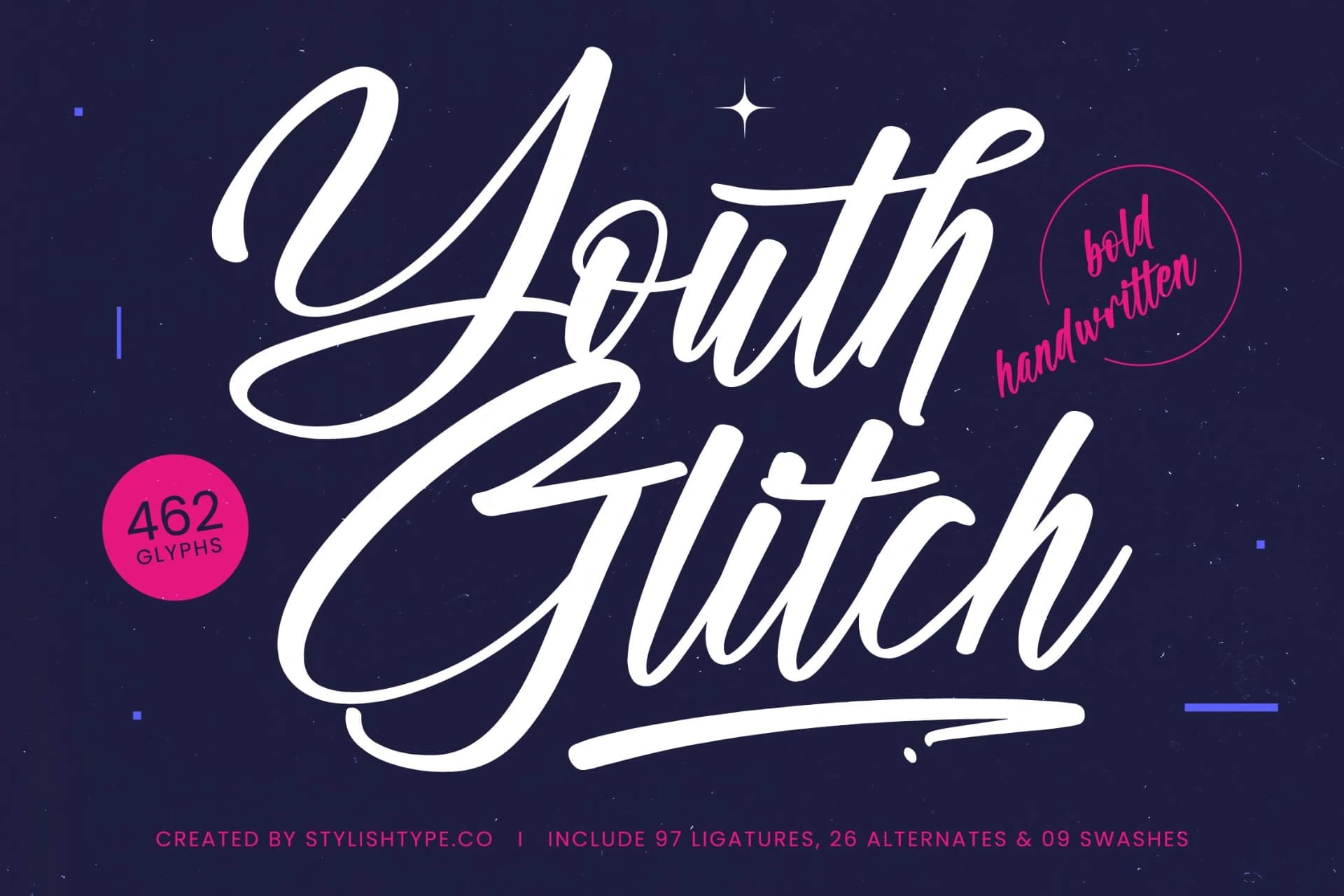 Preview of Youth Glitch - Bold Handwritten Font font