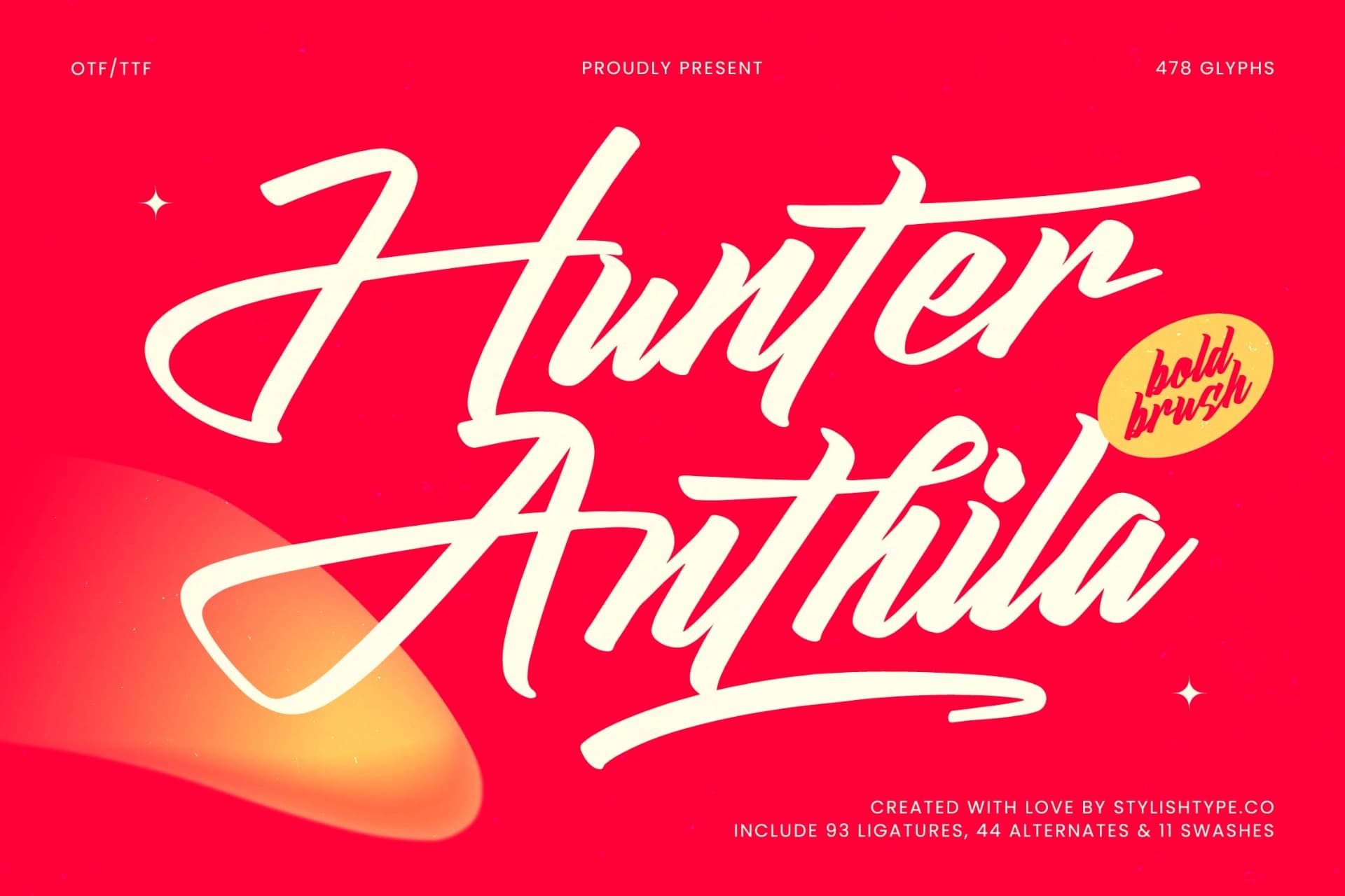 Preview of Hunter Anthila - Bold Brush Font font