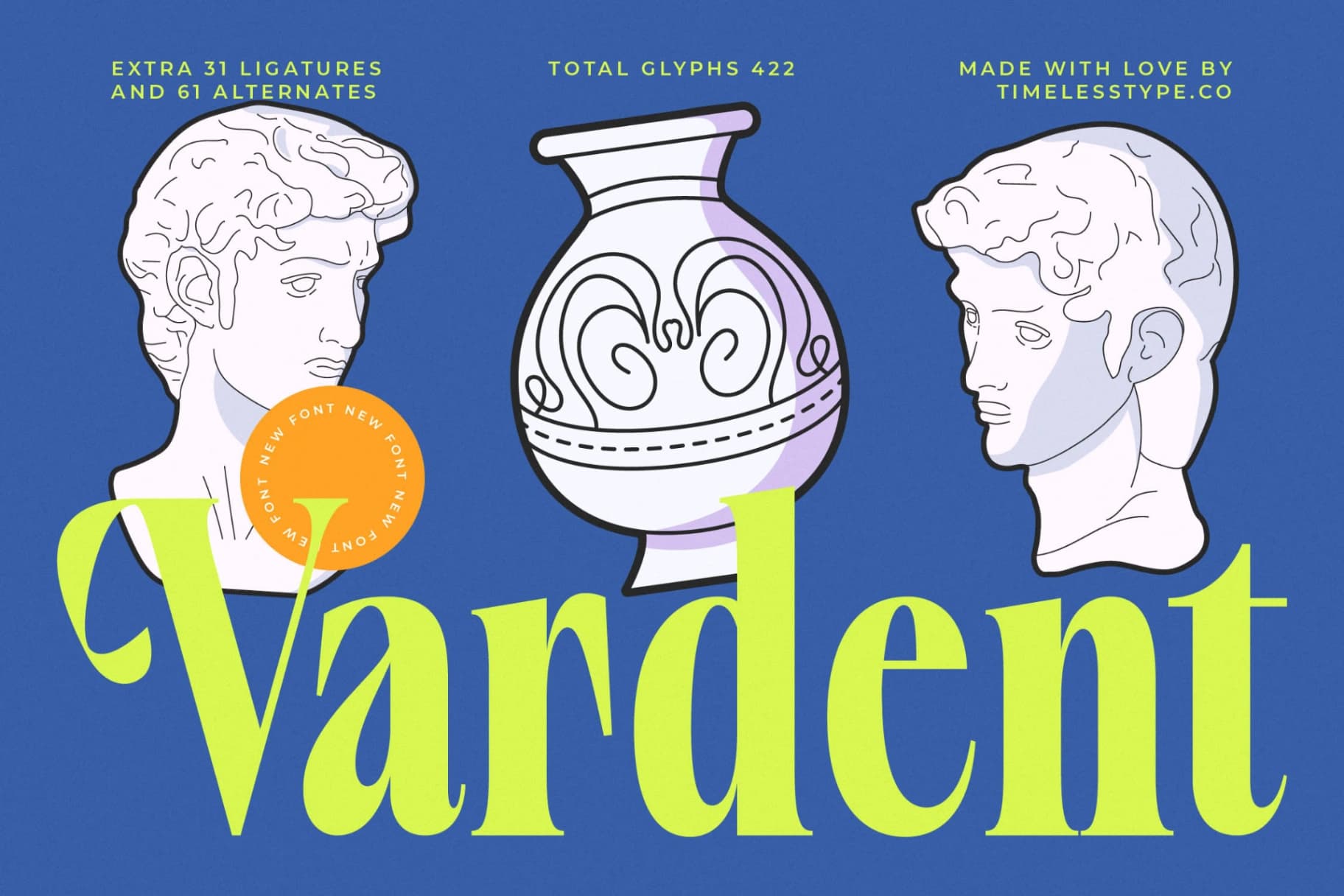 Preview of Vardent - Modern Serif Font font