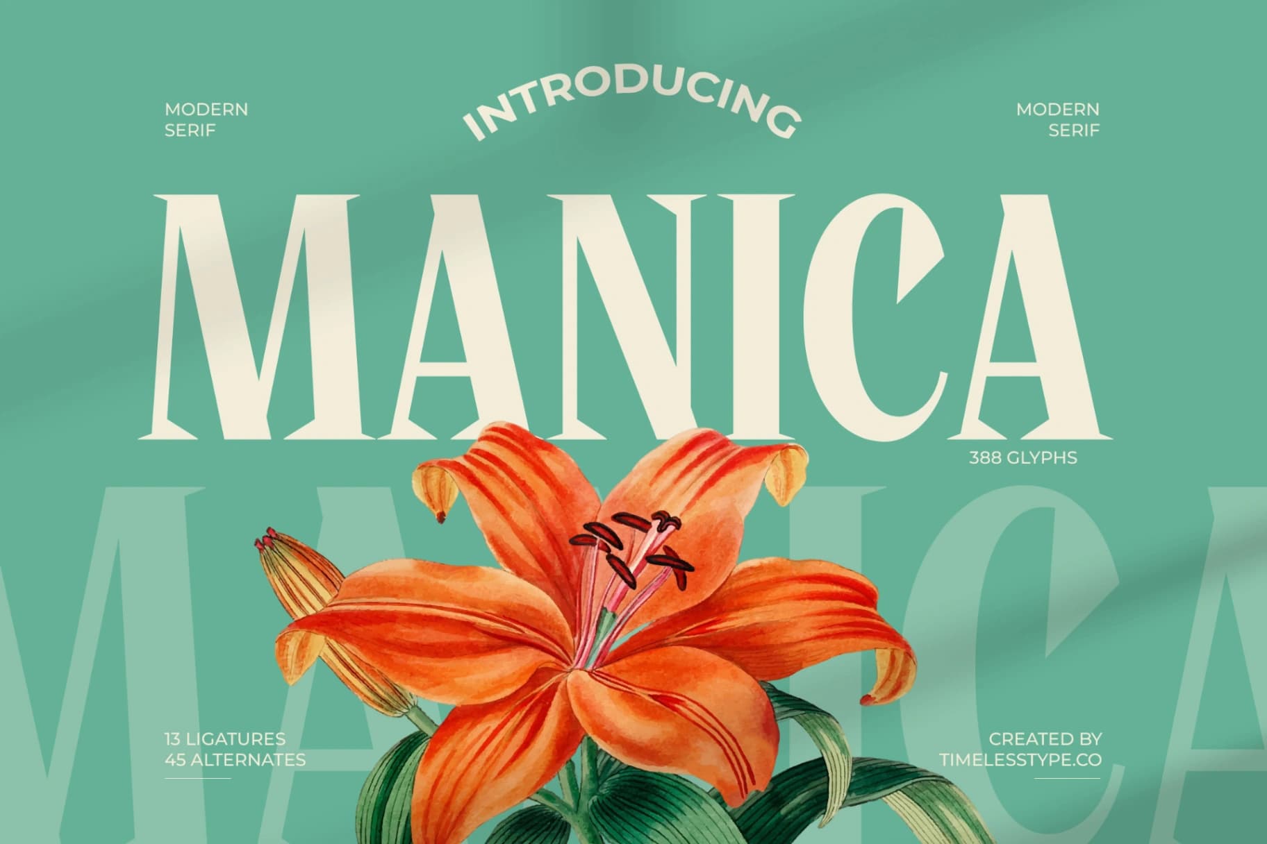 Preview of Manica - Modern Serif Font font