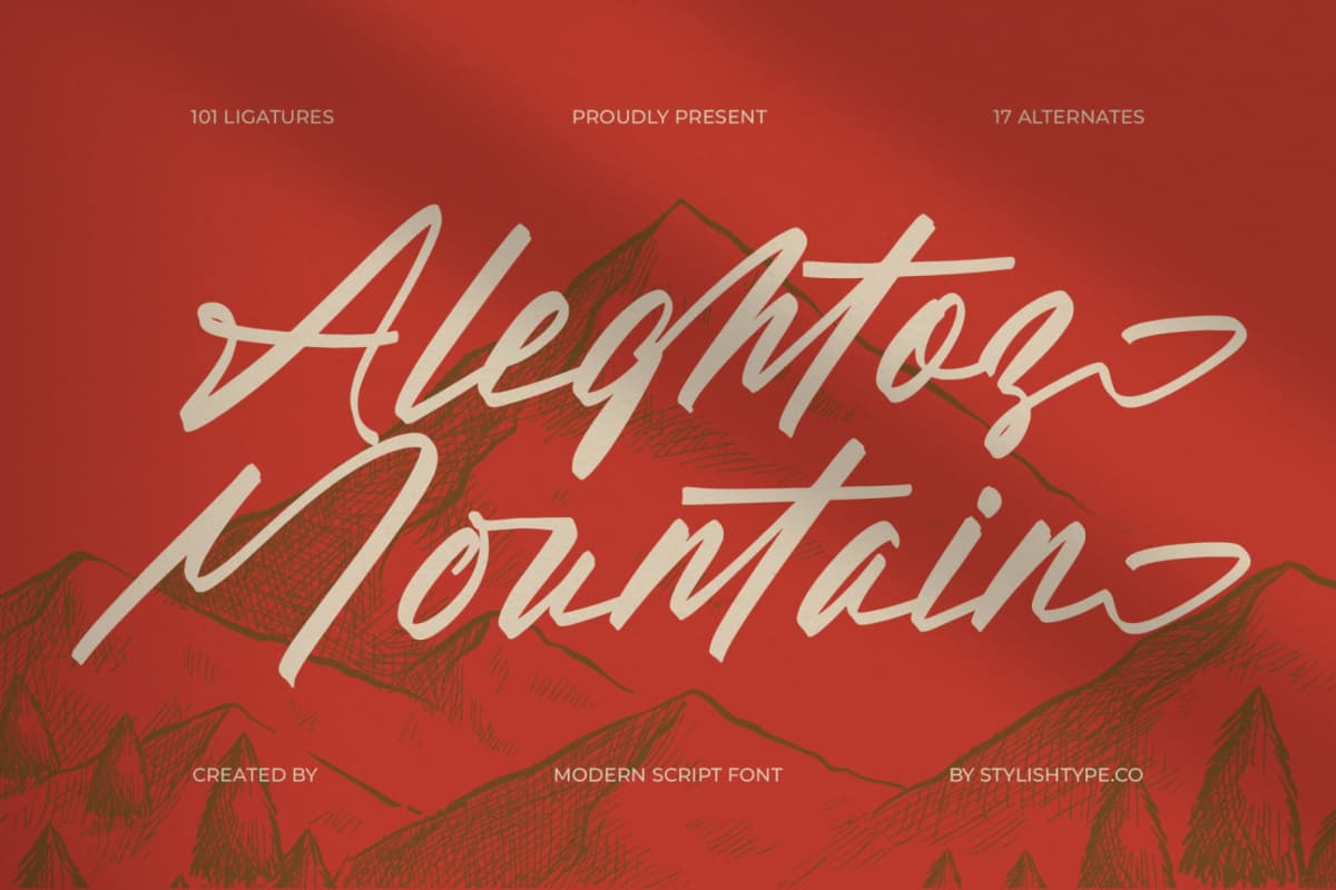 Aleghtoz Mountain - Modern Script Font font preview
