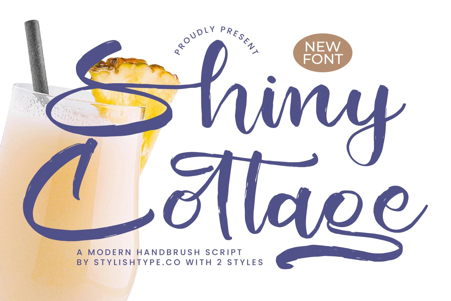 Preview of Shiny Cottage - Modern Handbrush Script font