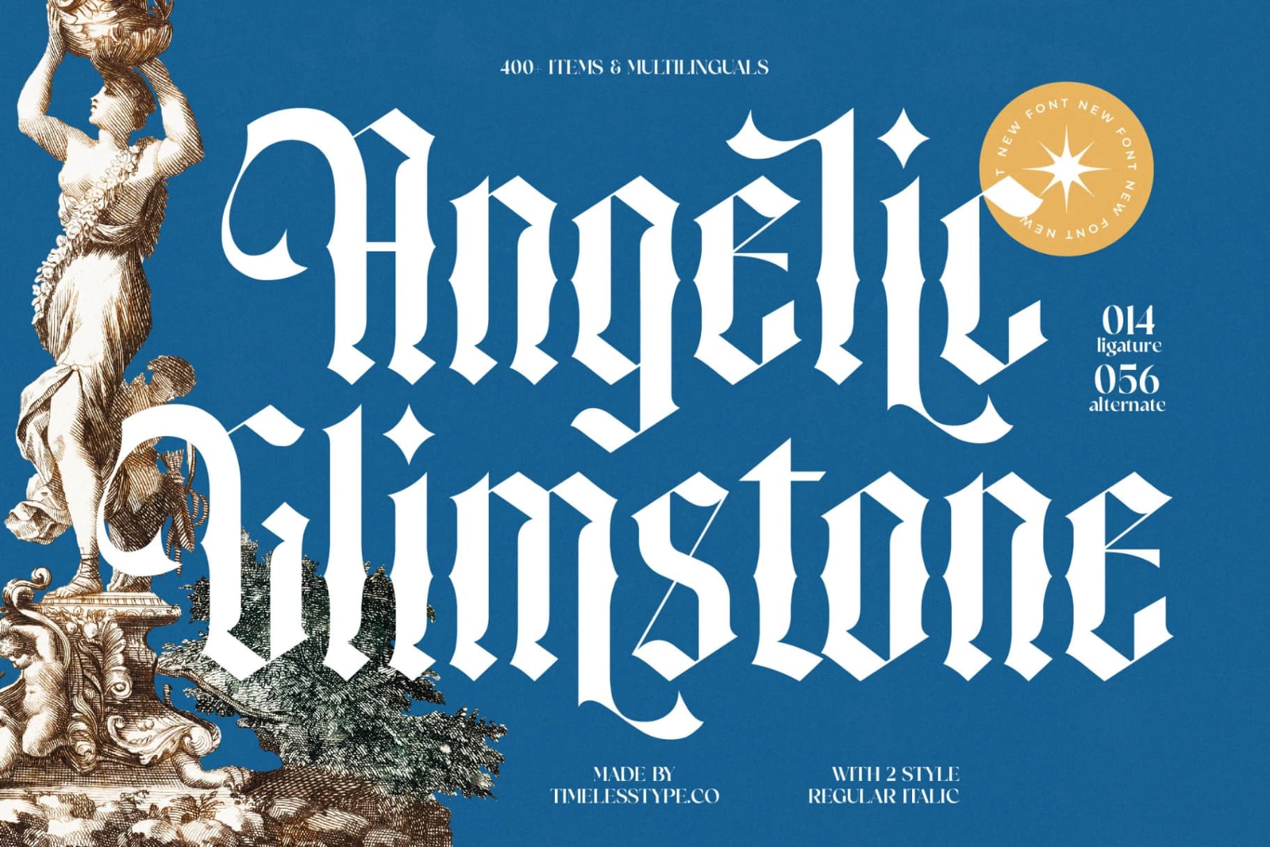 Preview of Angelic Glimstone - Blackletter Font font