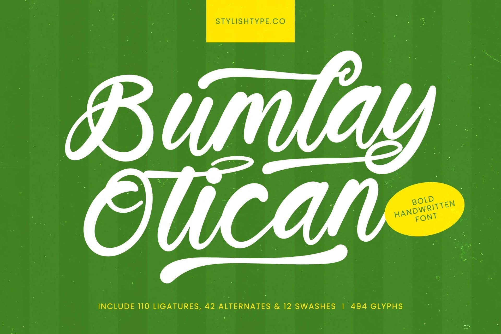 Preview of Bumlay Otican - Bold Handwritten Font font