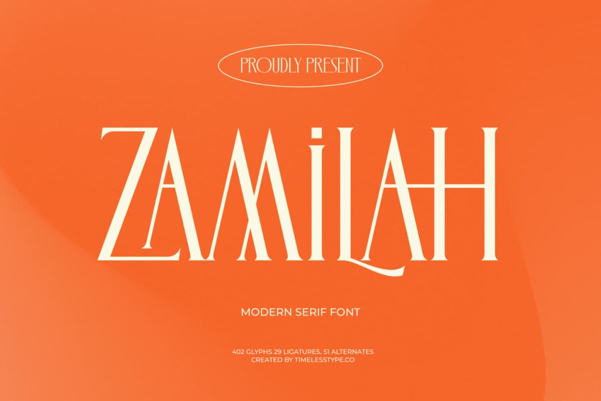 Preview 1 for Zamilah - Modern Serif Font