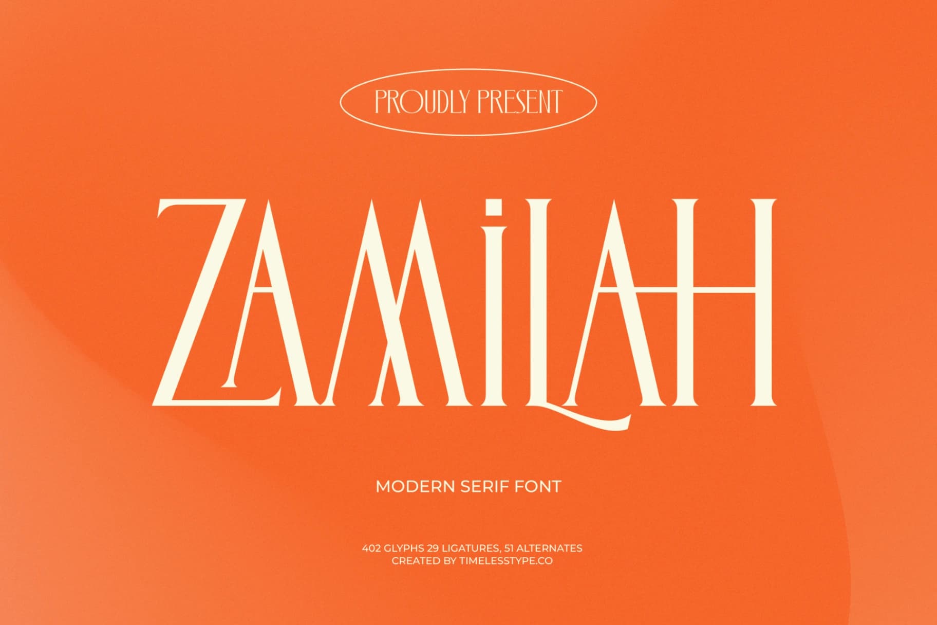 Preview of Zamilah - Modern Serif Font font