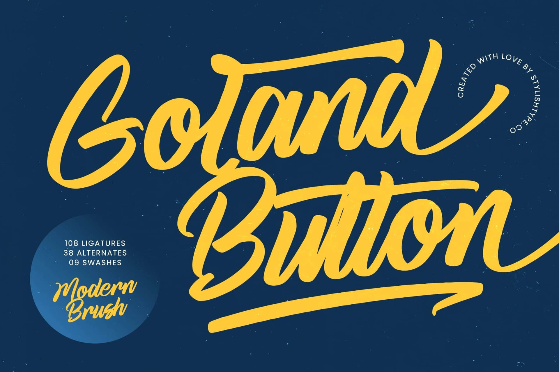 Preview of Goland Button - Modern Brush Font font