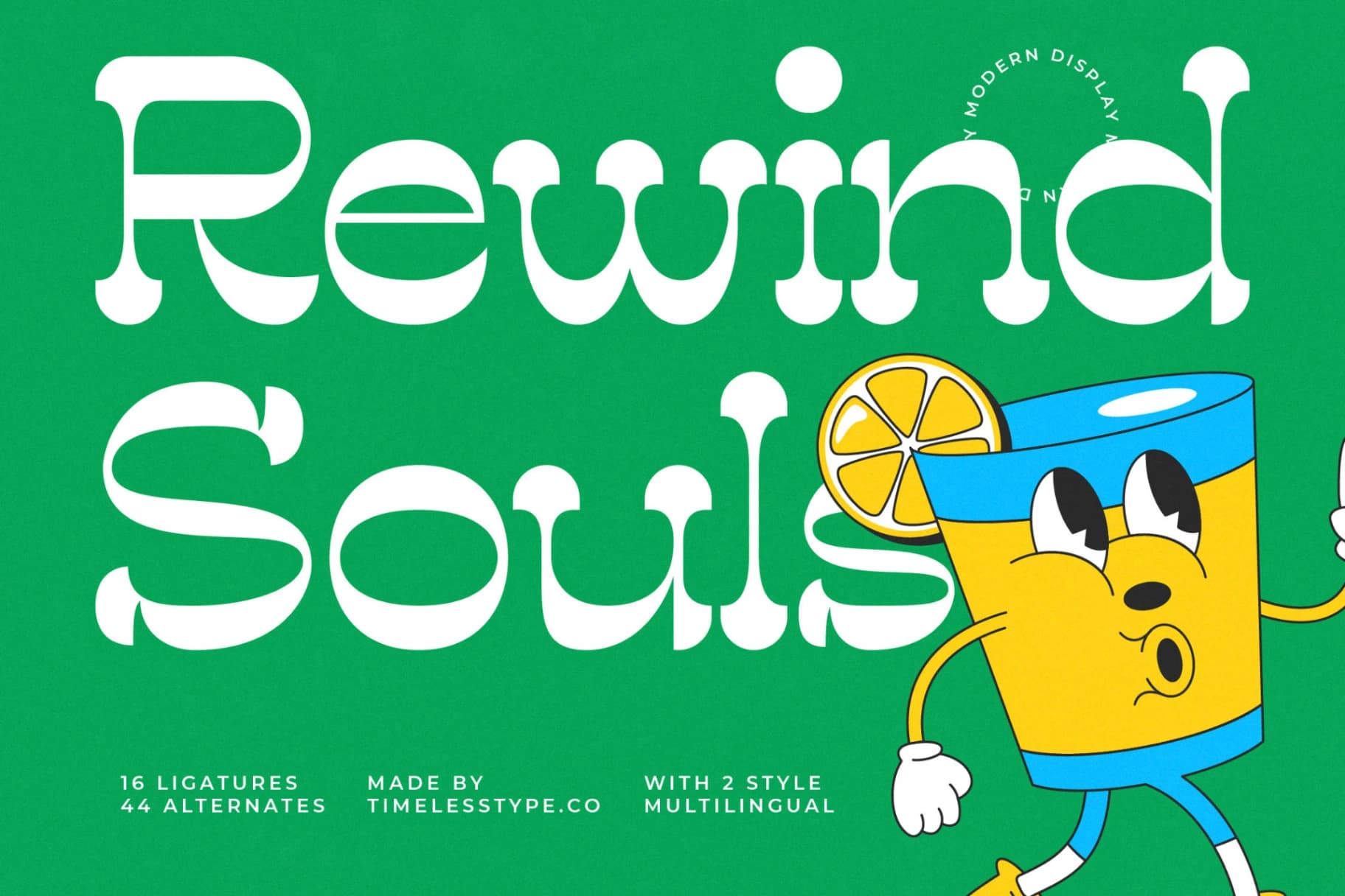 Preview of Rewind Souls - Modern Display Font font