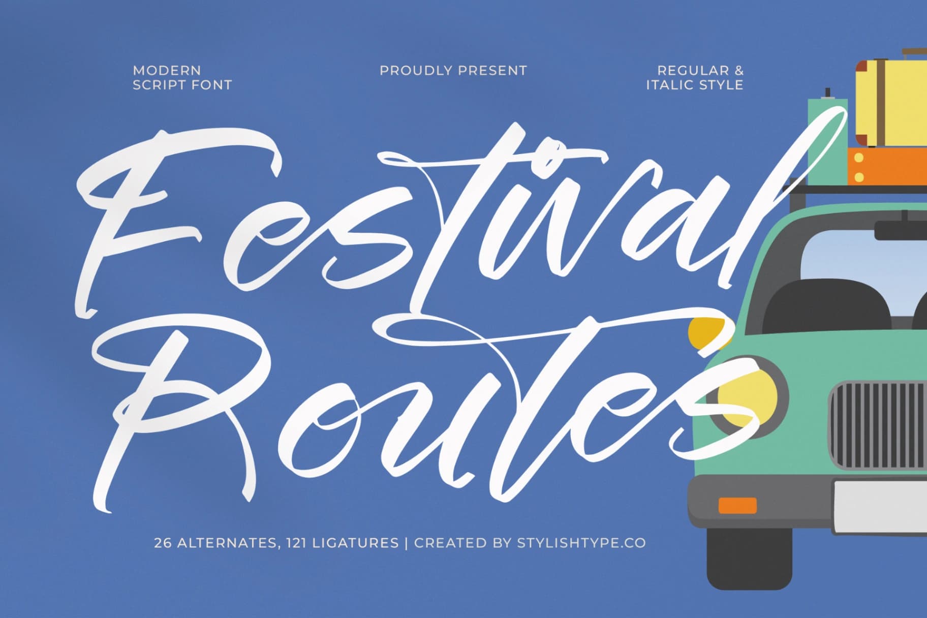 Preview of Festival Routes - Modern Script Font font