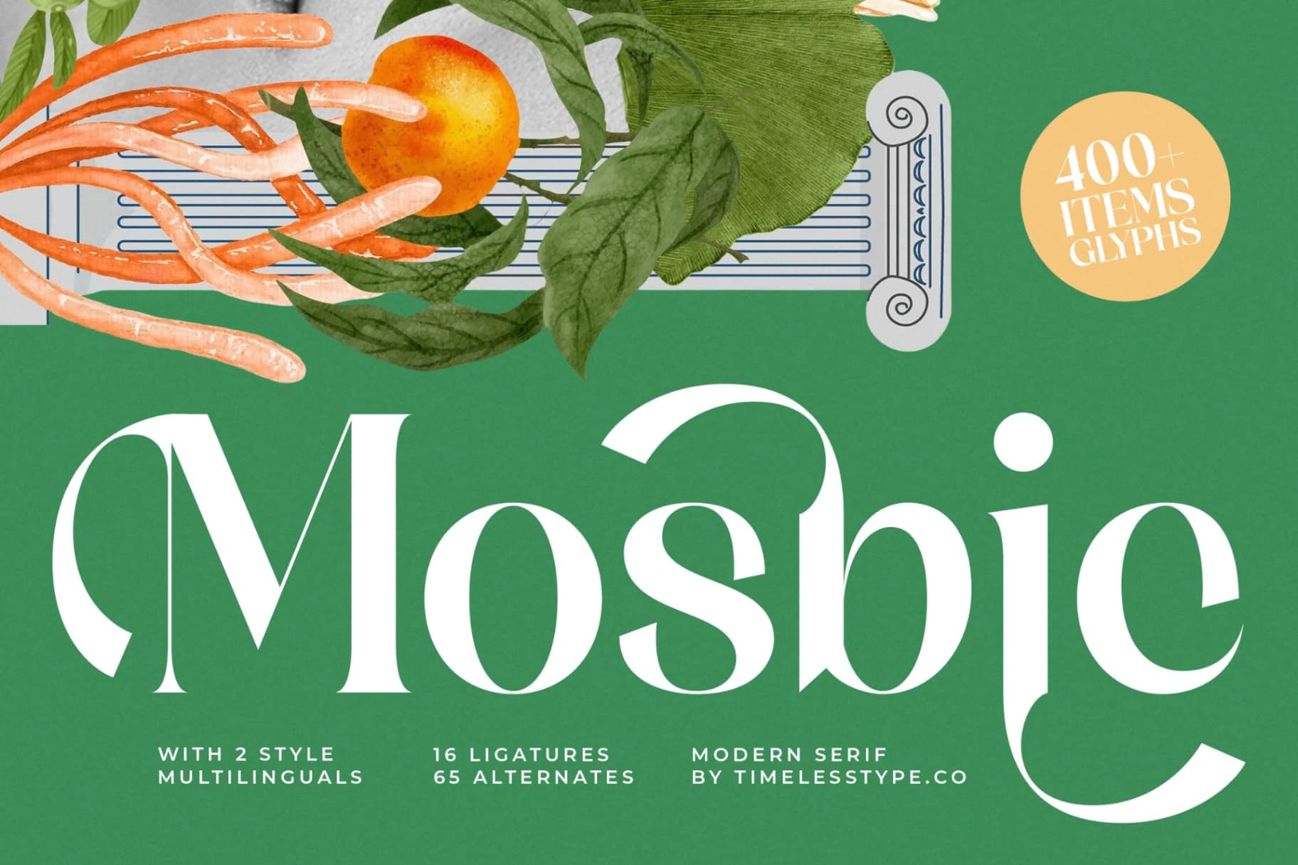 Preview of Mosbic - Modern Serif Font font