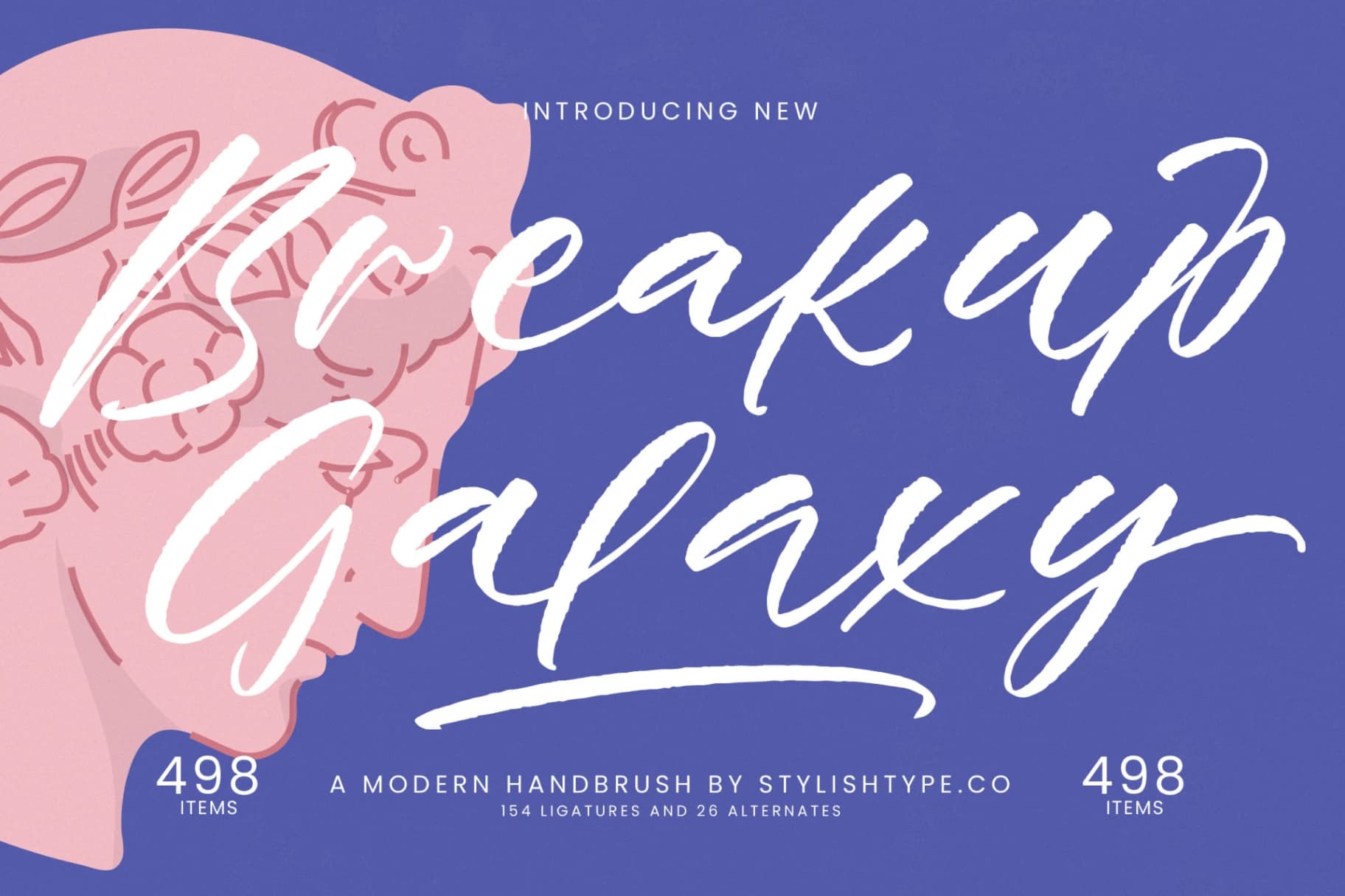 Preview of Breakup Galaxy - Modern Handbrush Font font
