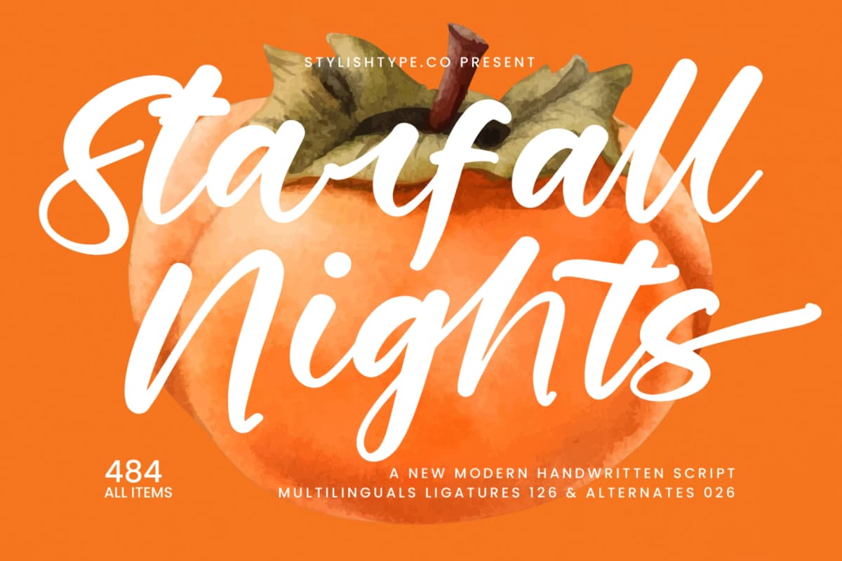 Preview 1 for Starfall Nights - New Modern Handbrush Script