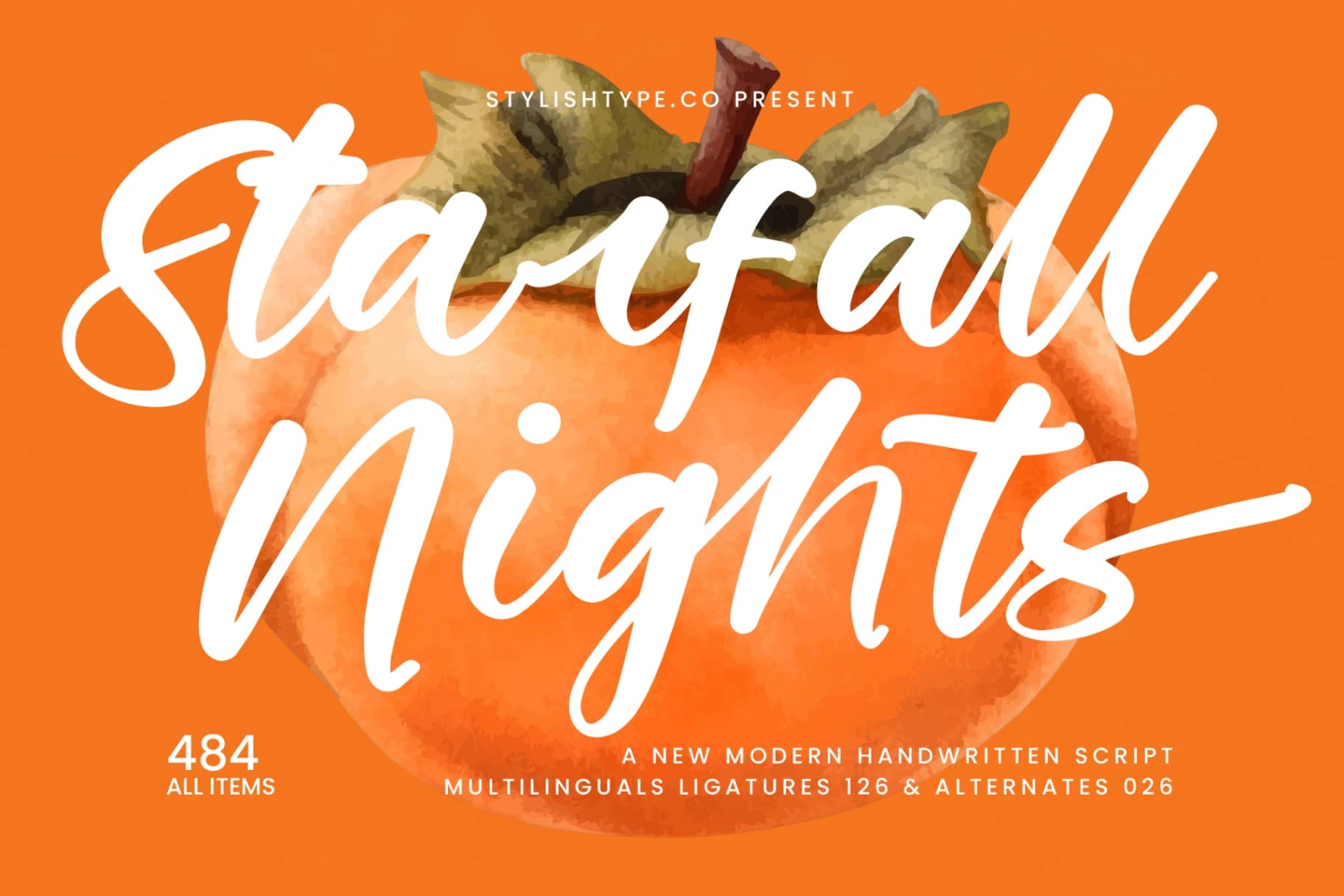 Preview of Starfall Nights - New Modern Handbrush Script font