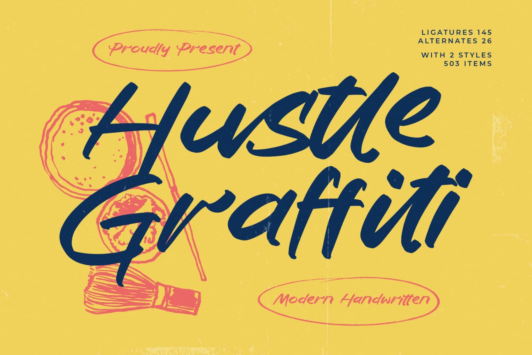 Preview of Hustle Graffiti - Modern Handwritten Font font