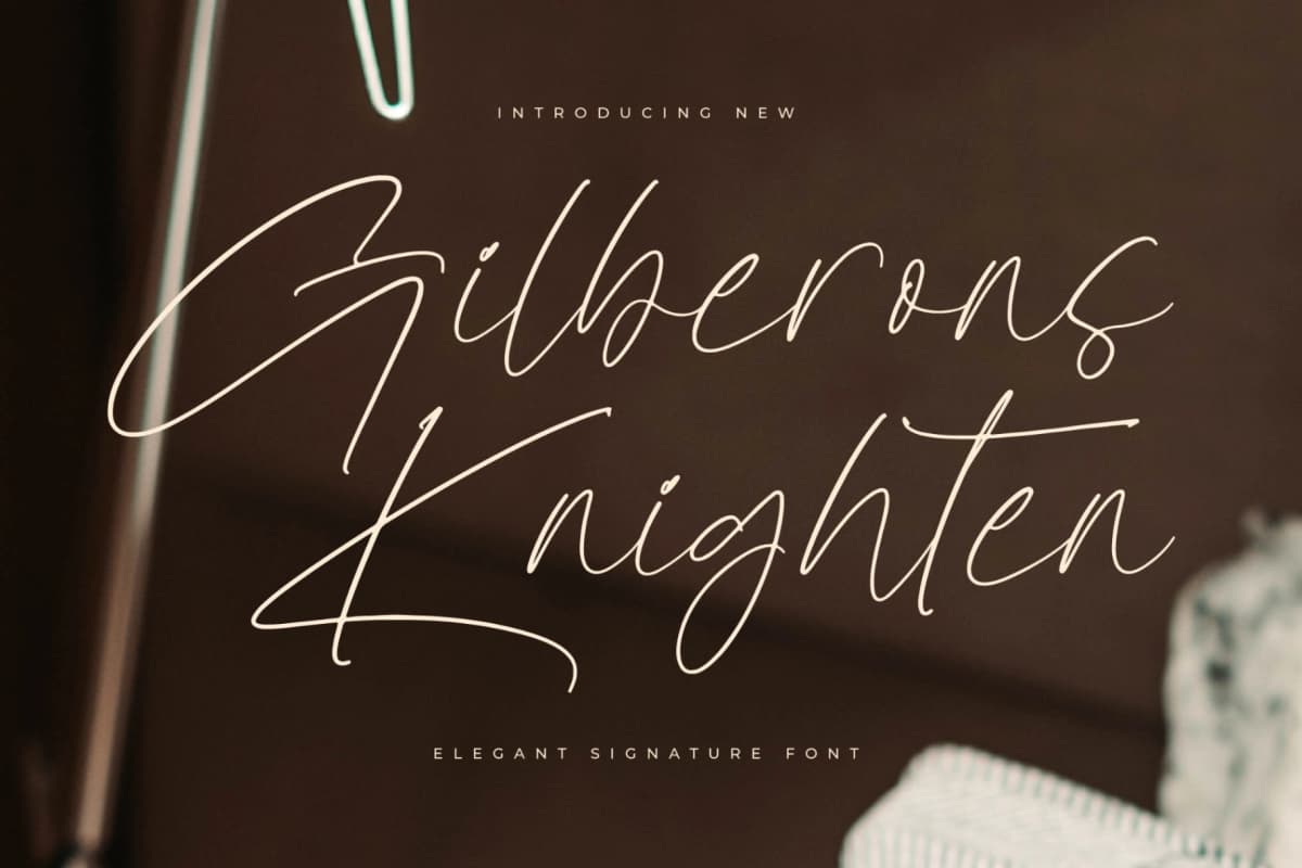 Preview of Gilberons Knighten – Elegant Signature Script font
