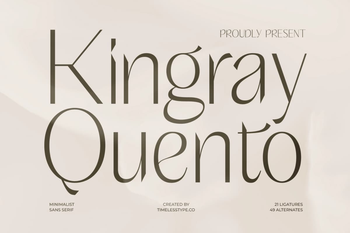 Kingray Quento - Minimalist Sans Serif Font font preview 1