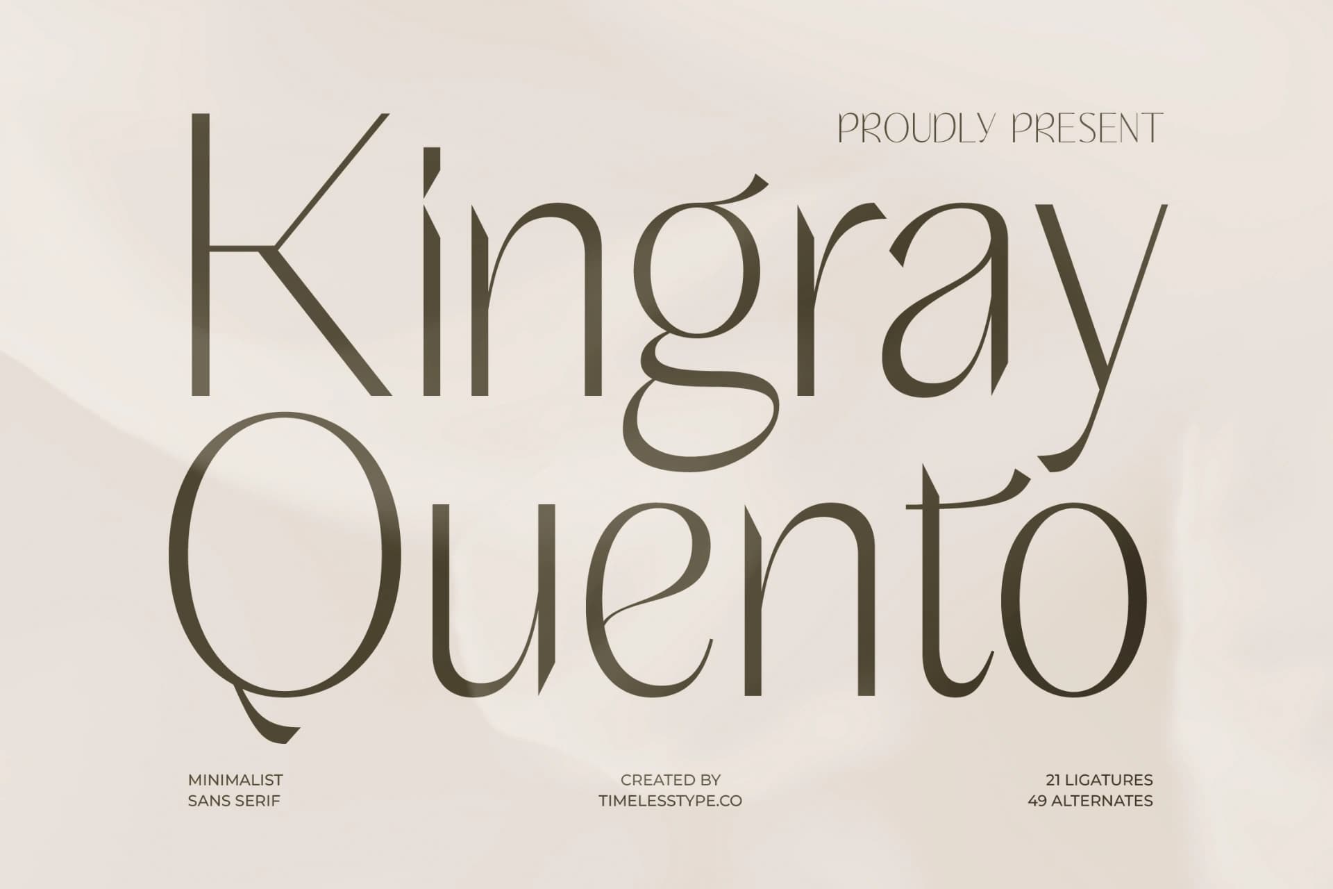 Preview of Kingray Quento - Minimalist Sans Serif Font font