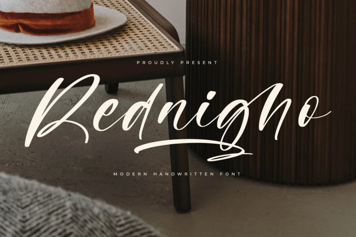 Preview of Rednigho – Modern Handwritten Font font
