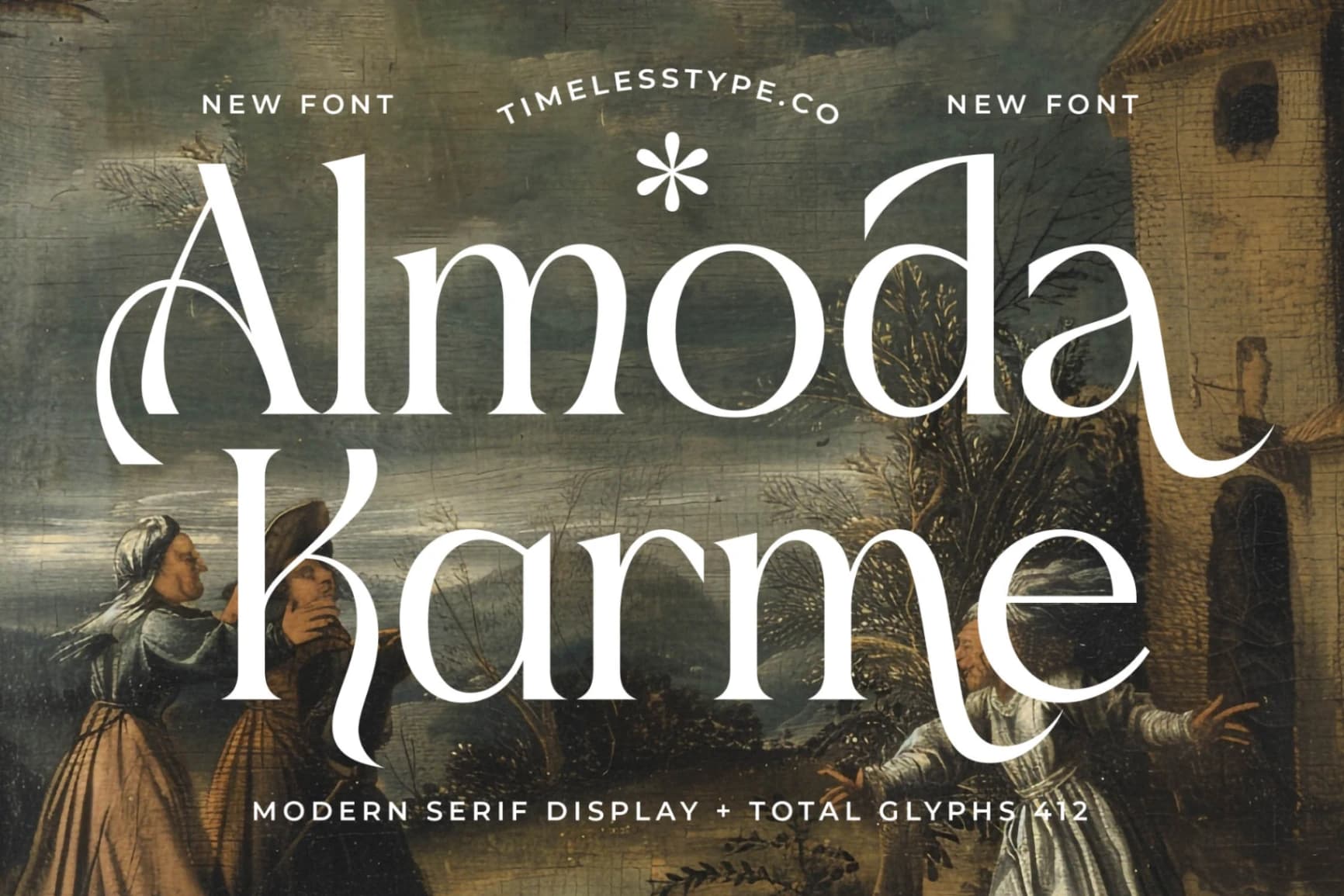 Preview of Almoda Karme - Modern Serif Display font