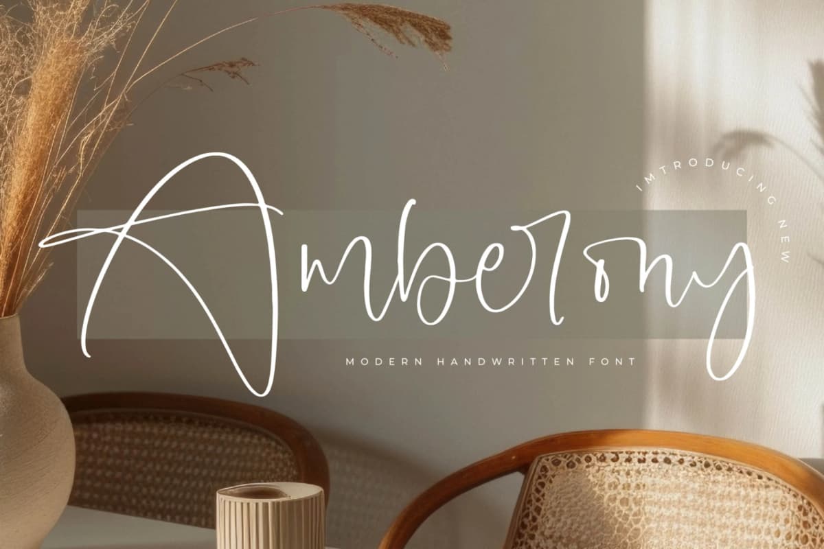 Preview of Amberony – Modern Handwritten Font font