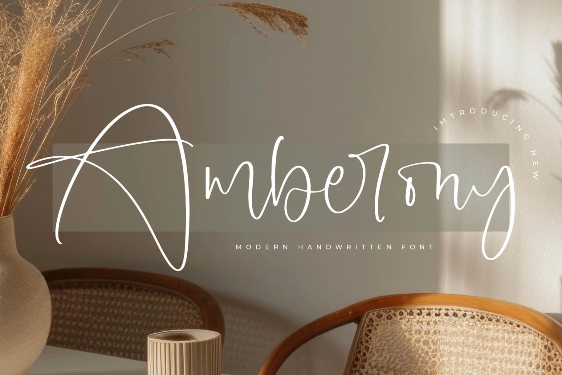 Preview of Amberony – Modern Handwritten Font font