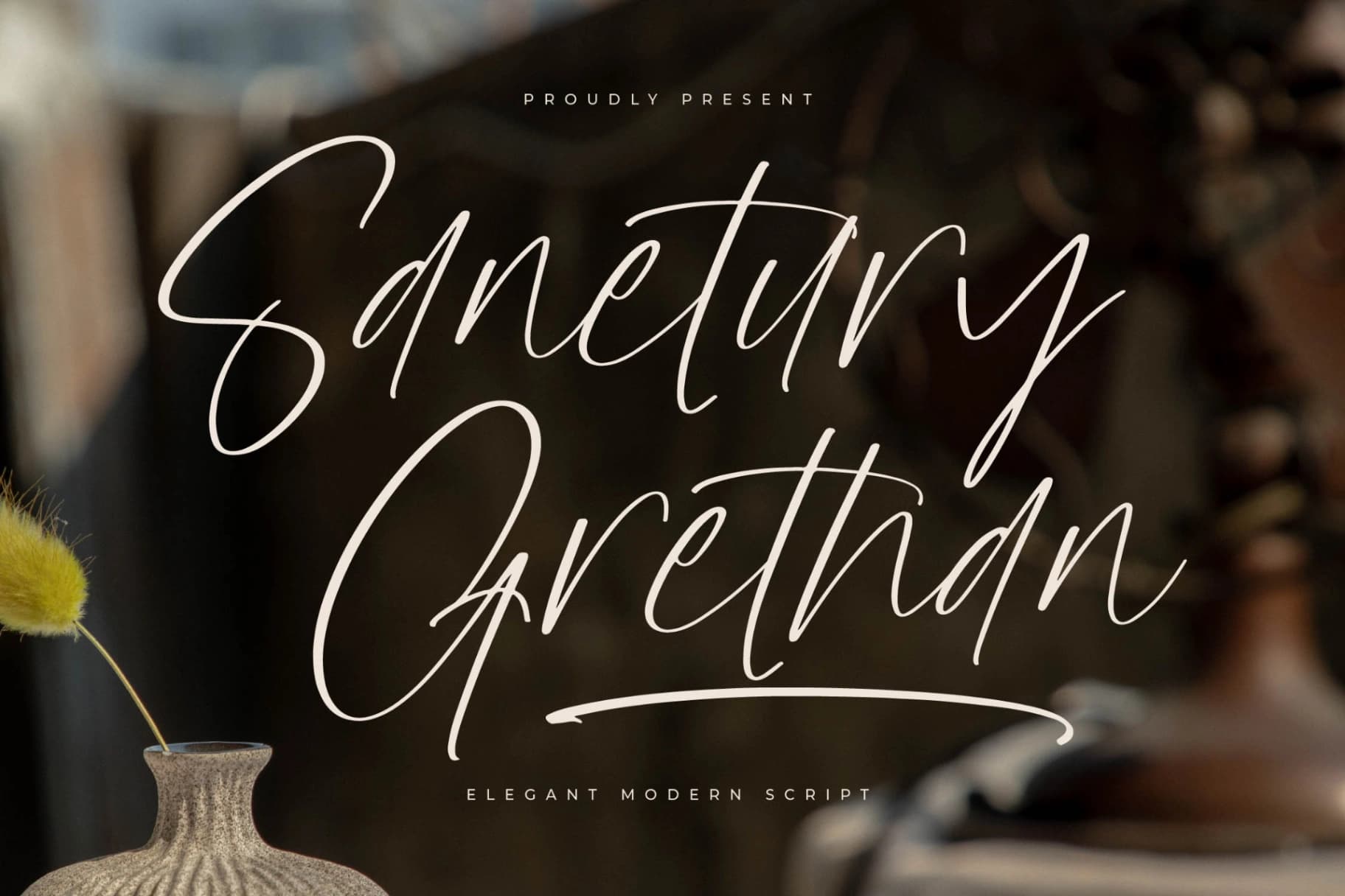Preview of Sanetury Grethan – Elegant Modern Script font