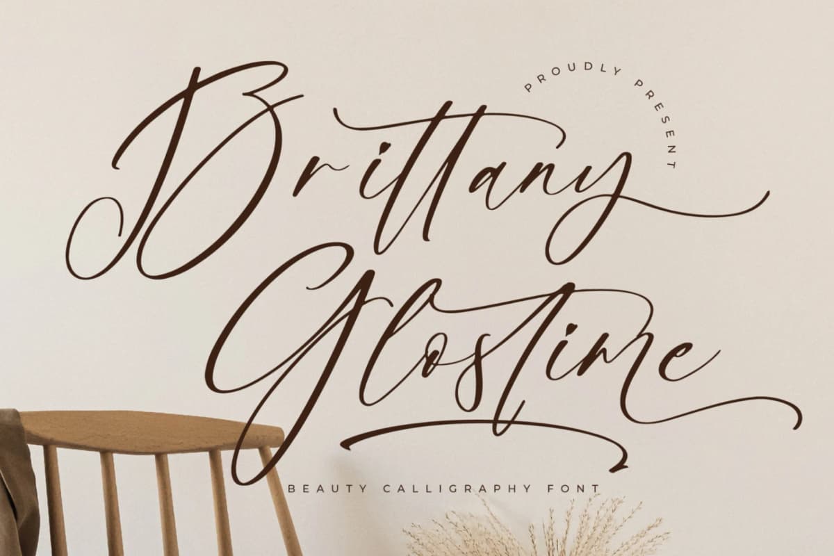 Preview of Brittany Glostime – Beauty Calligraphy Font font
