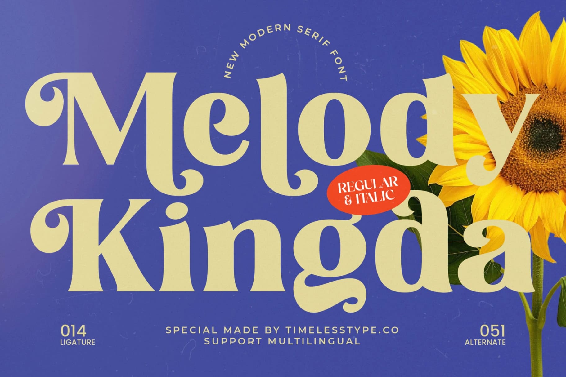 Preview of Melody Kingda - New Modern Serif Font font