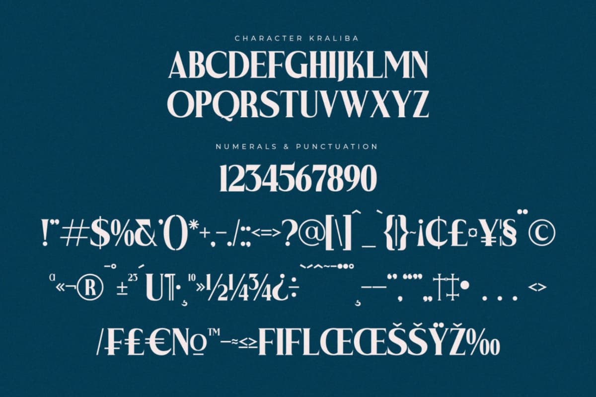 Kraliba – Modern Display Serif font preview 13