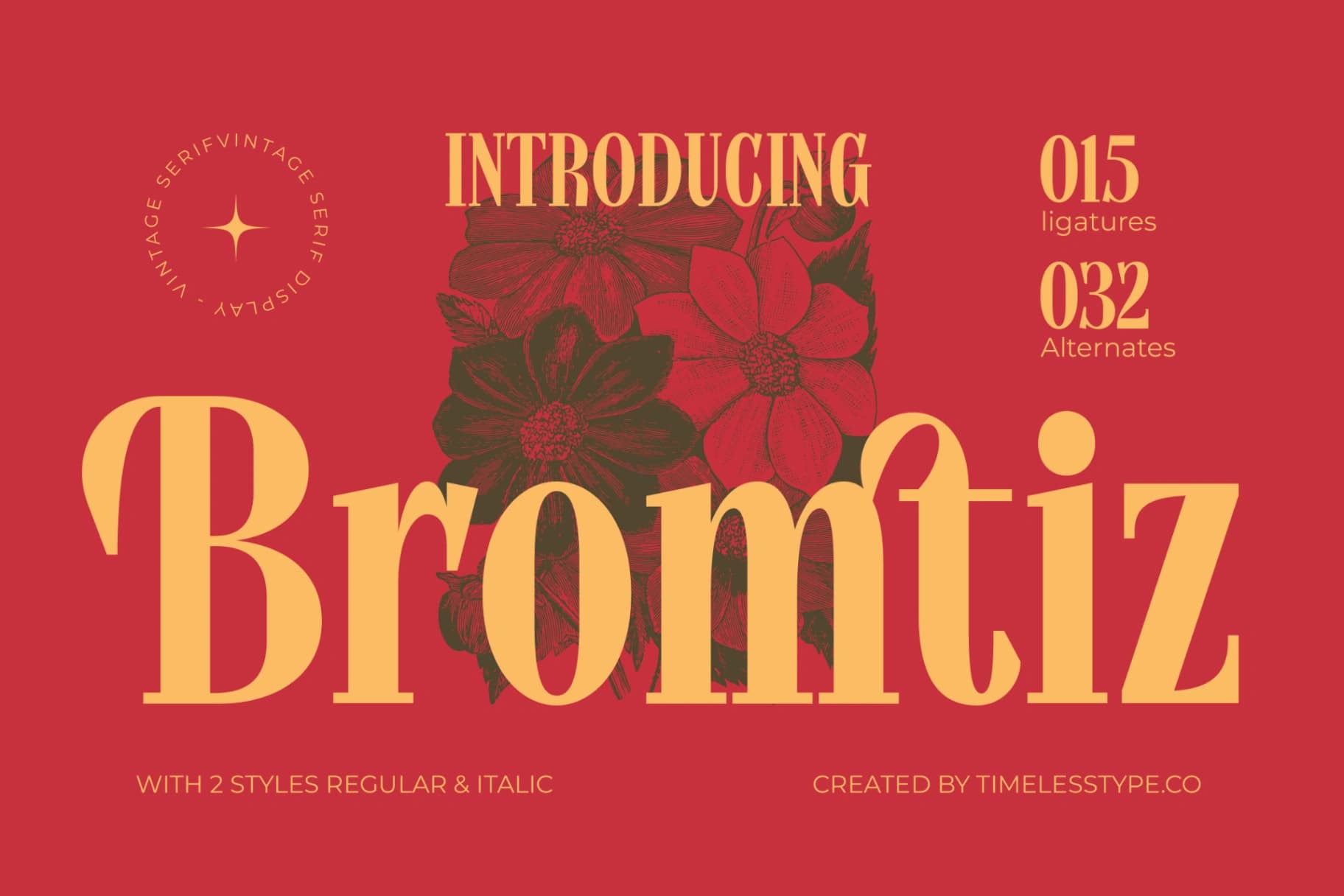 Preview of Bromtiz - Vintage Serif Display Font font