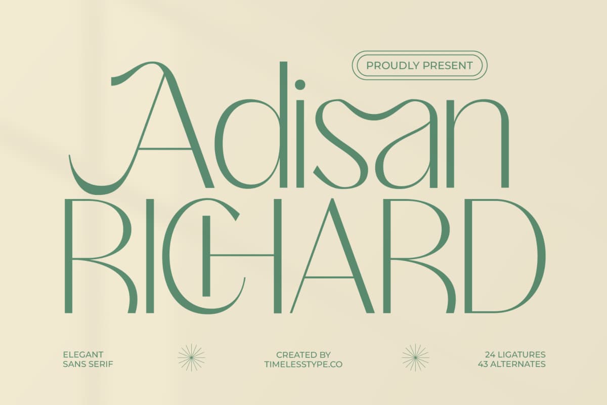 Adisan Richard - Elegant Sans Serif font preview 1