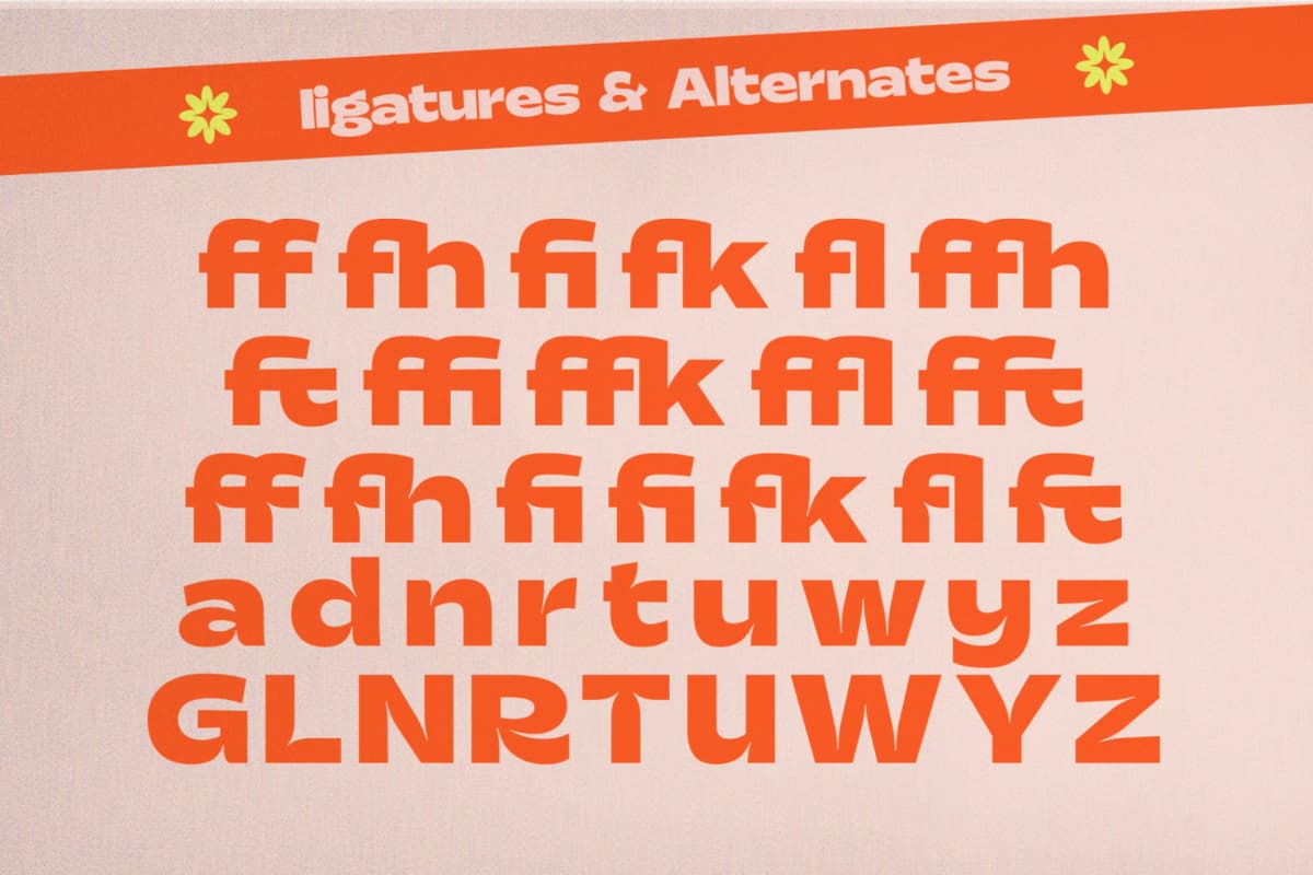 Preview 11 for Bugky Groft - Groovy Sans Serif Display Font