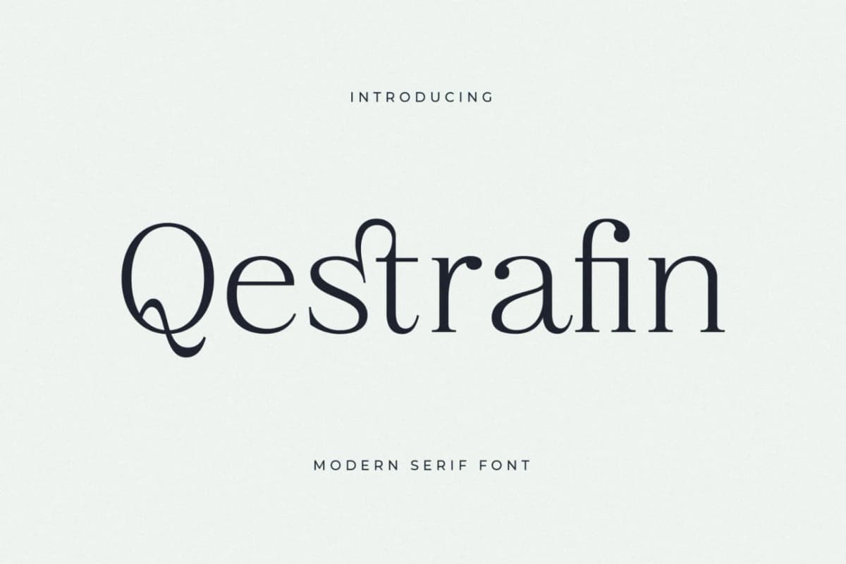 Preview of Qestrafin – Modern Serif Font font