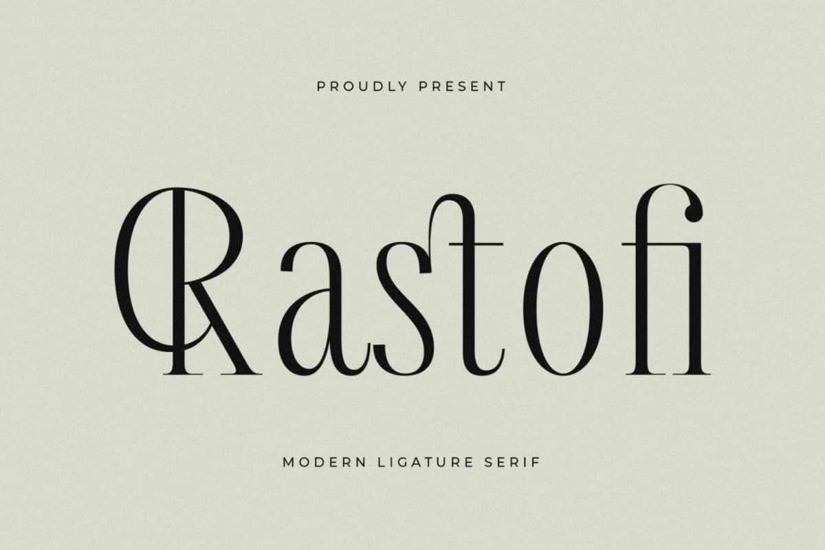 Preview of Rastofi – Modern Ligature Serif font