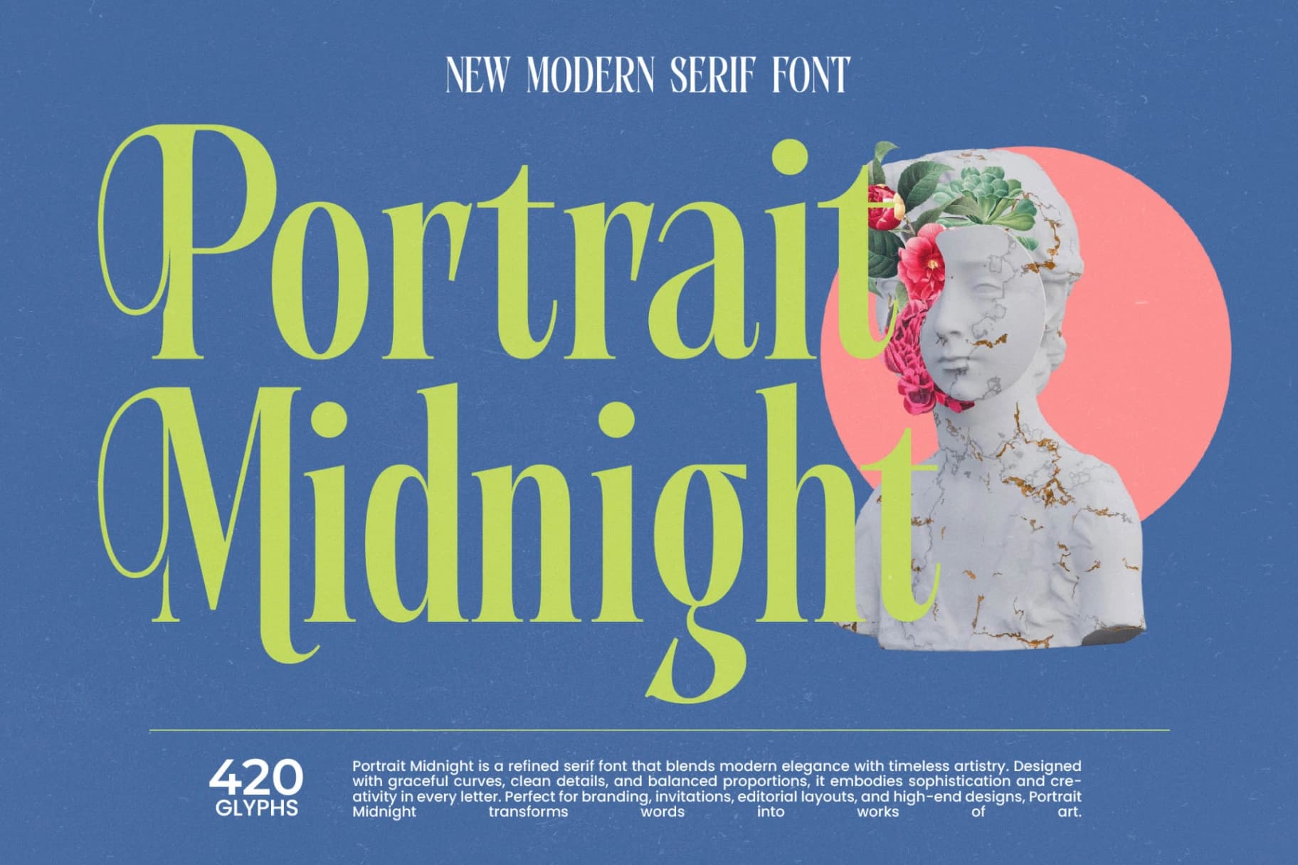Preview of Portrait Midnight - Modern Serif Font font