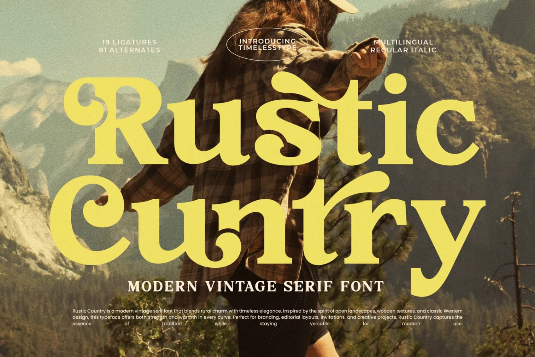 Preview of Rustic Cuntry - Modern Vintage Serif Font font