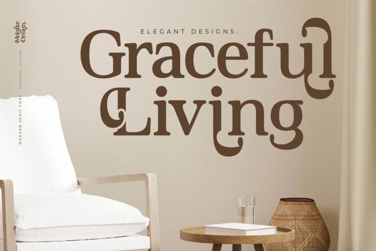 Preview 2 for Melgike Dream – Modern Serif Font