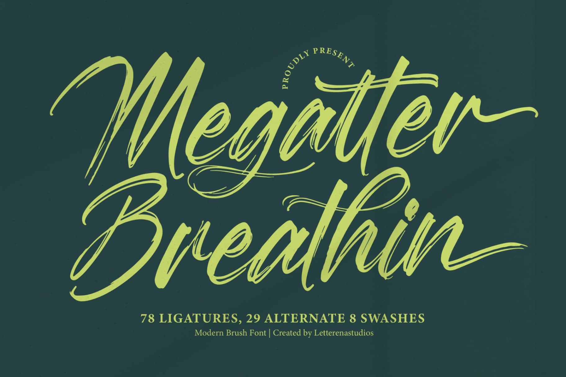Preview of Megatter Breathin – Modern Bruh Font font